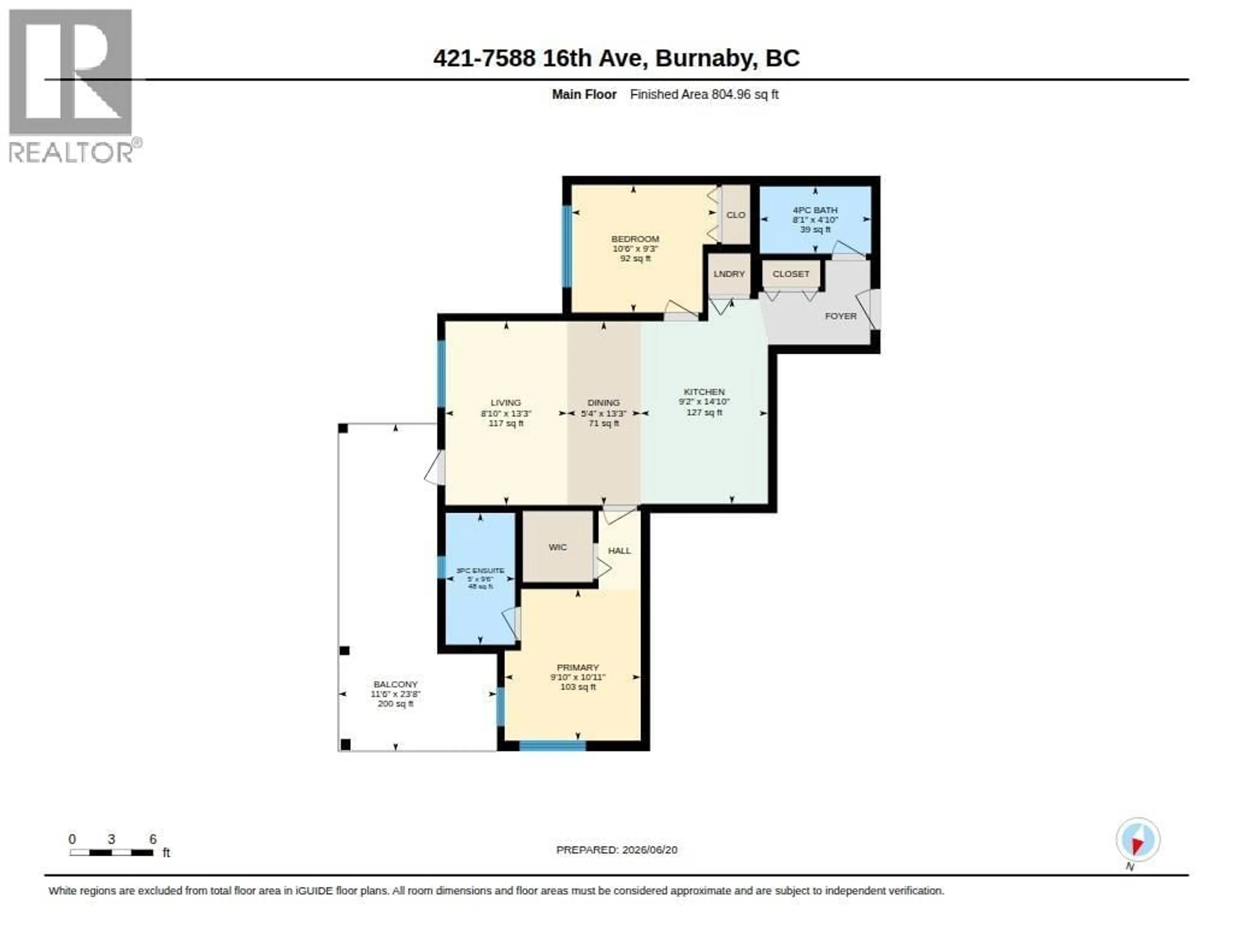 Floor plan for 421 - 7588 16TH STREET, Burnaby British Columbia V3N0H8