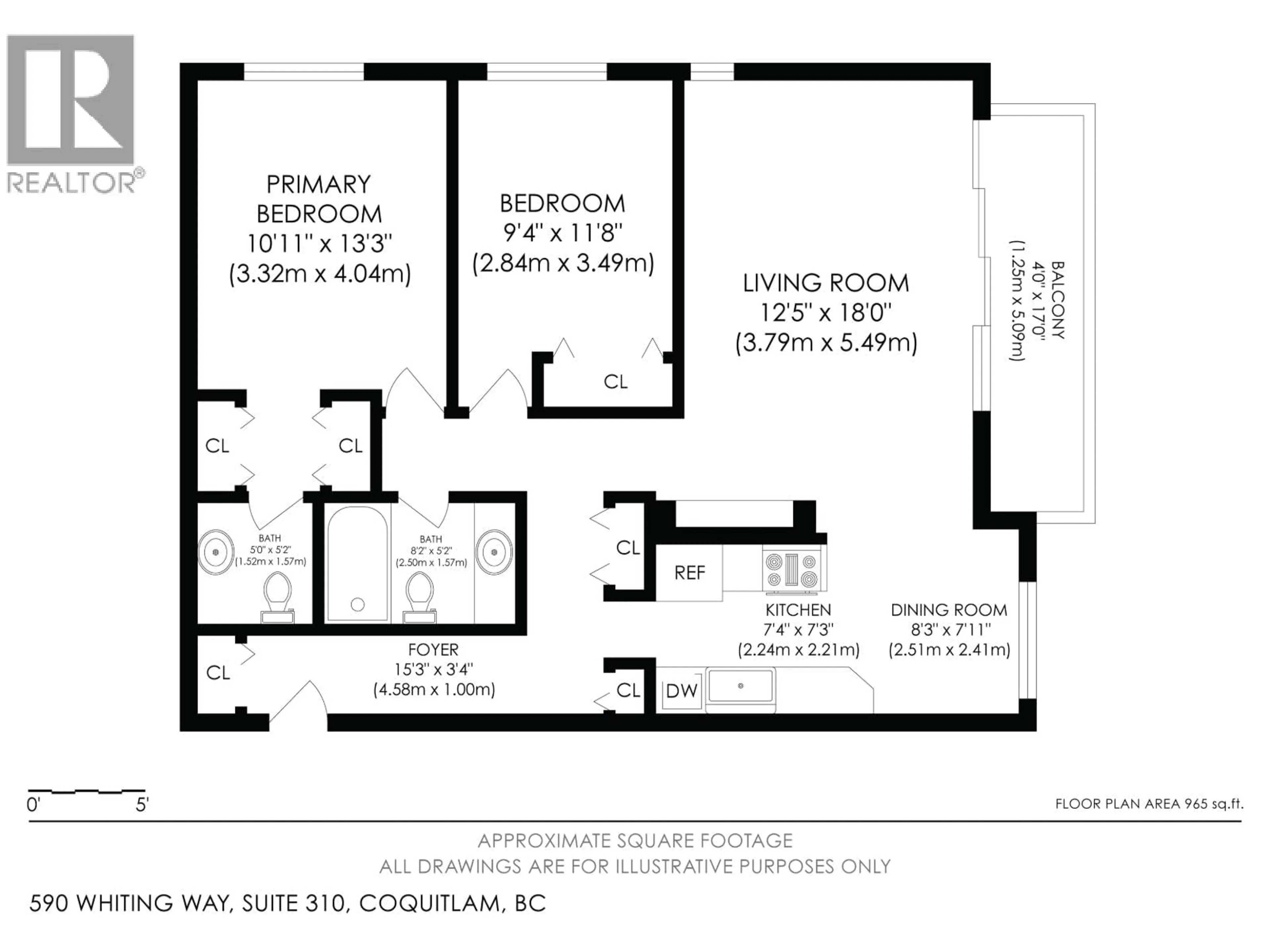 Floor plan for 310 - 590 WHITING WAY, Coquitlam British Columbia V3J3R9
