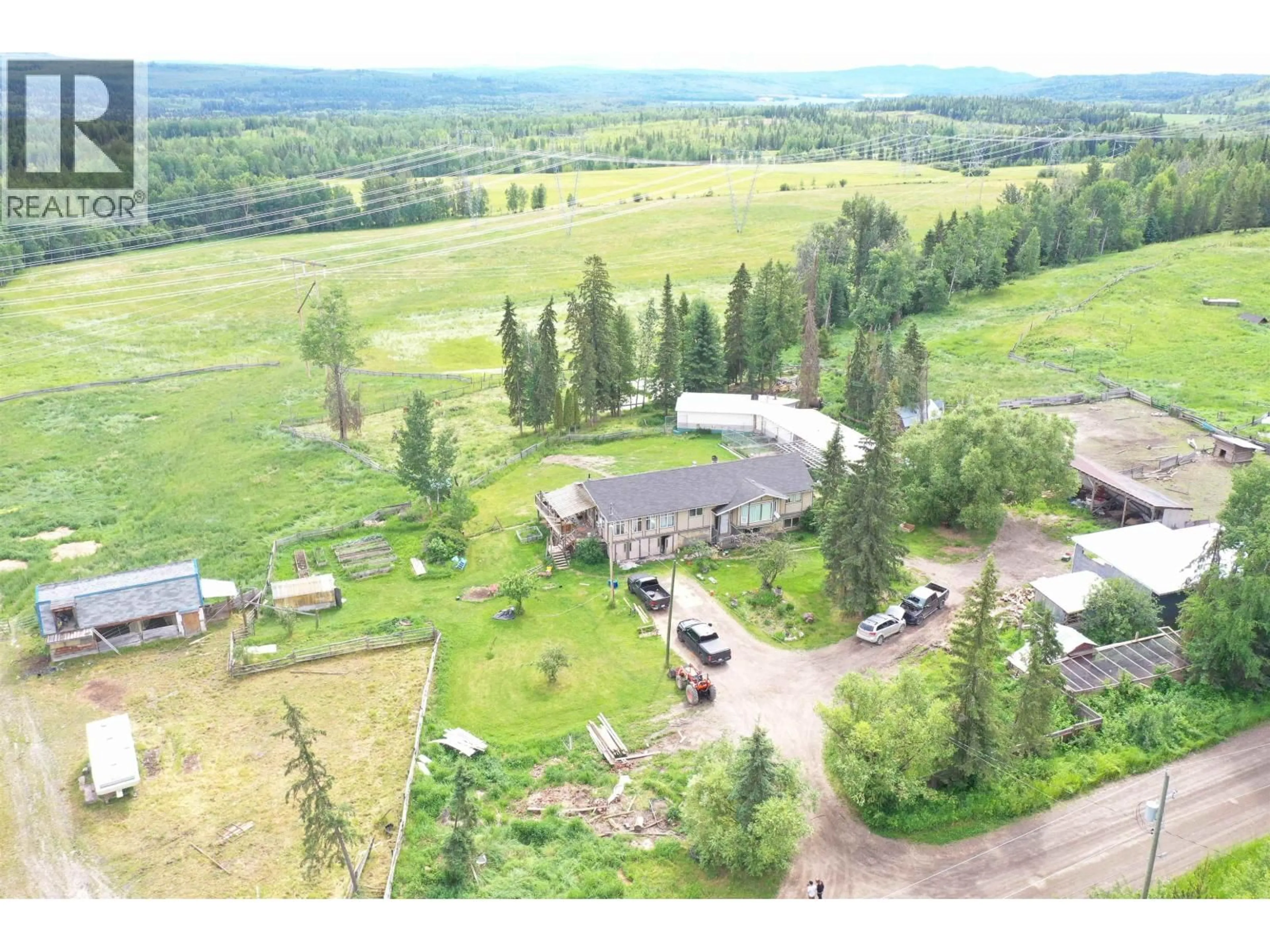 A pic from outside/outdoor area/front of a property/back of a property/a pic from drone, mountain view for 41430 MORGAN ROAD, Hixon British Columbia V0K1S0