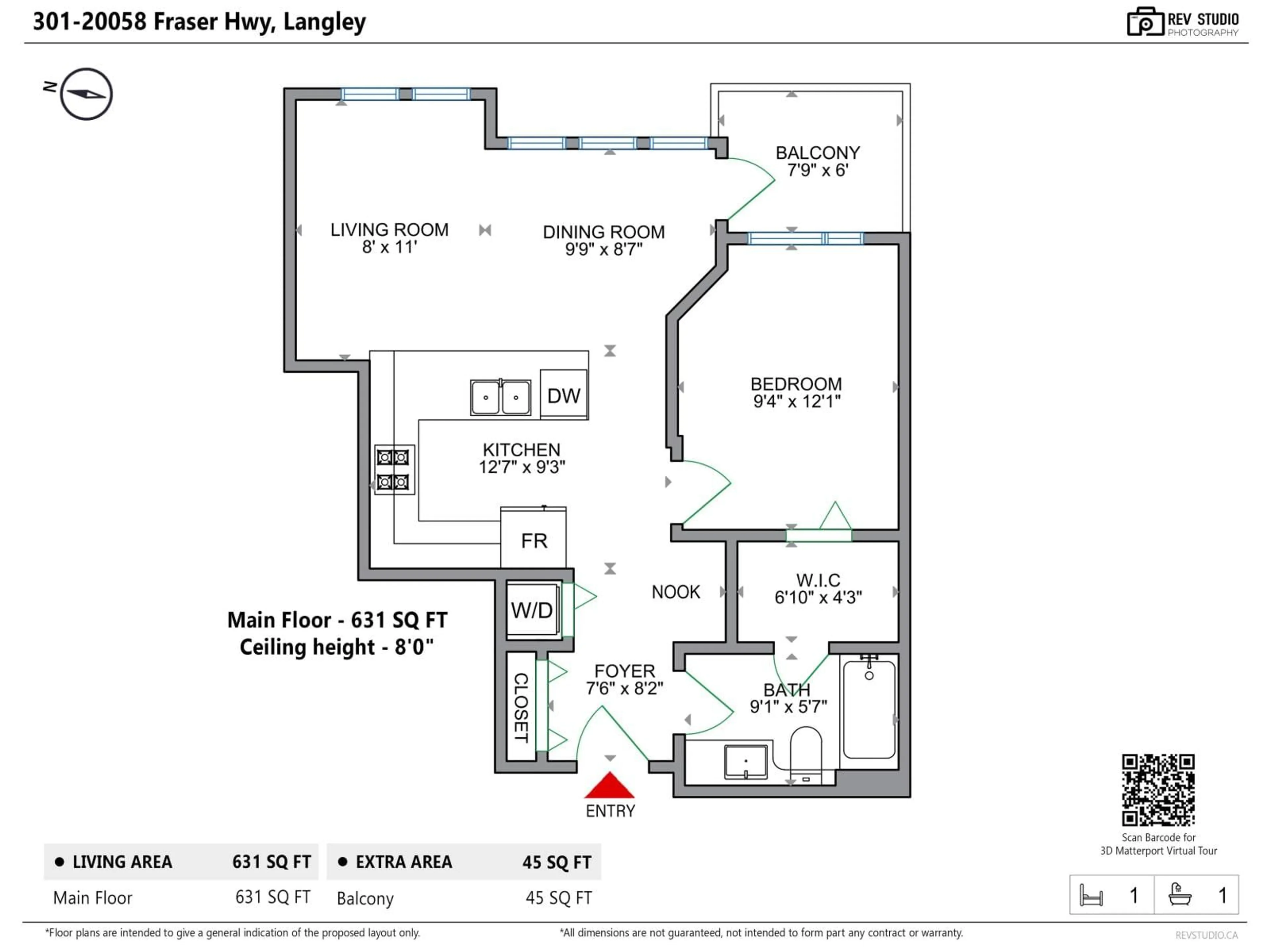 Floor plan for 301 - 20058 FRASER HIGHWAY, Langley British Columbia V3A0E5