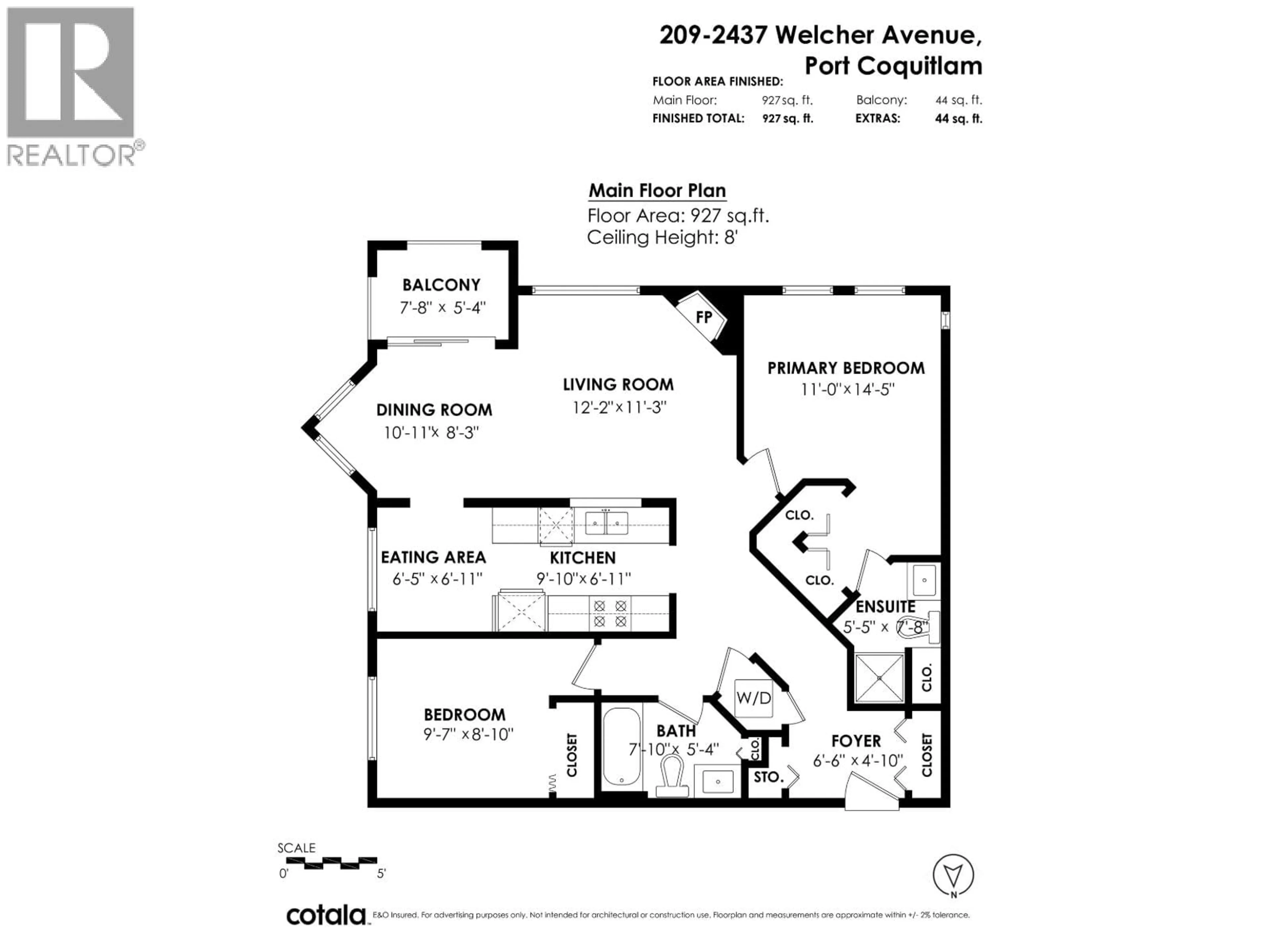 Floor plan for 209 - 2437 WELCHER AVENUE, Port Coquitlam British Columbia V3C1X8