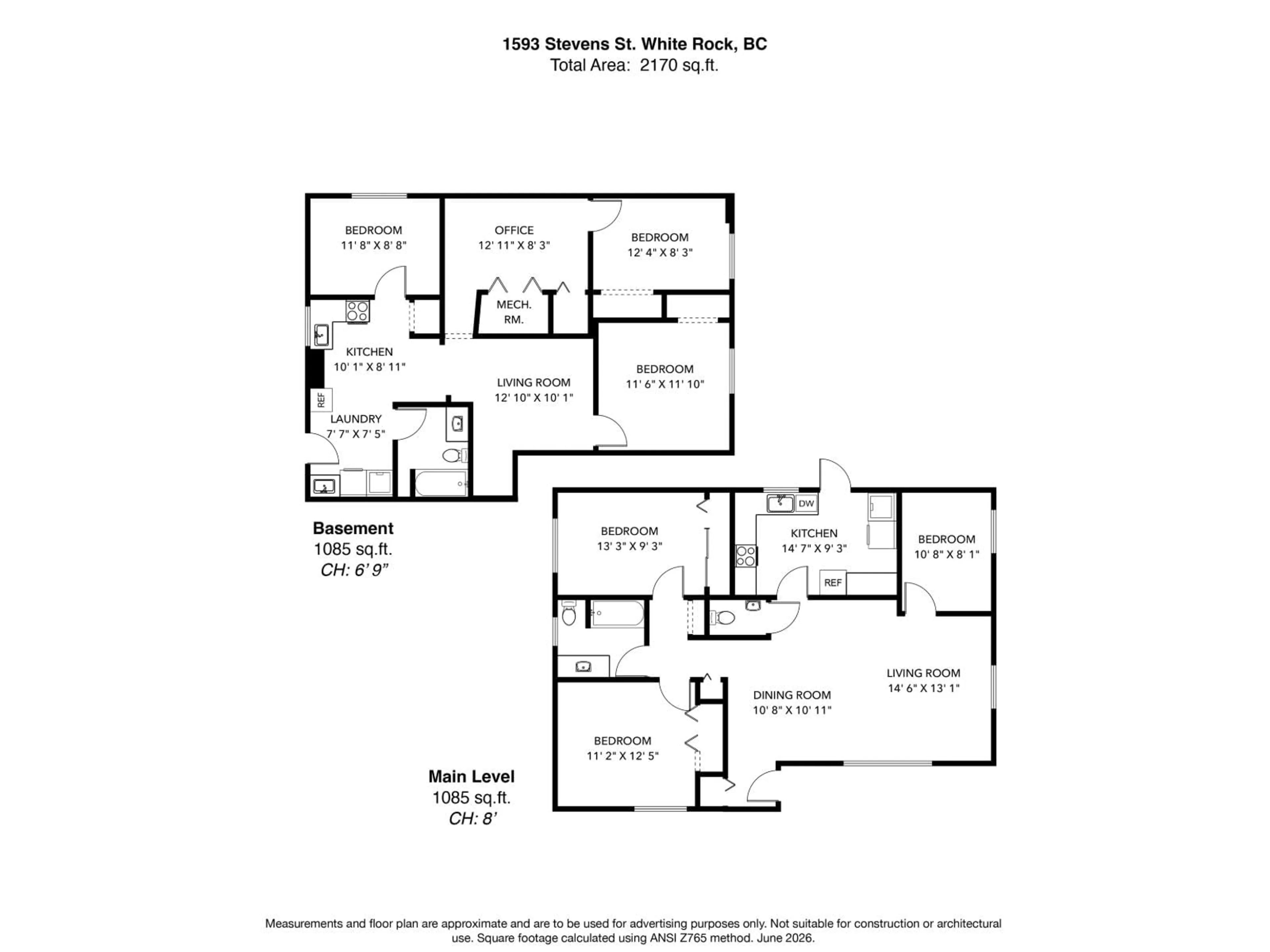 Floor plan for 1593 STEVENS STREET, White Rock British Columbia V4B4Y4