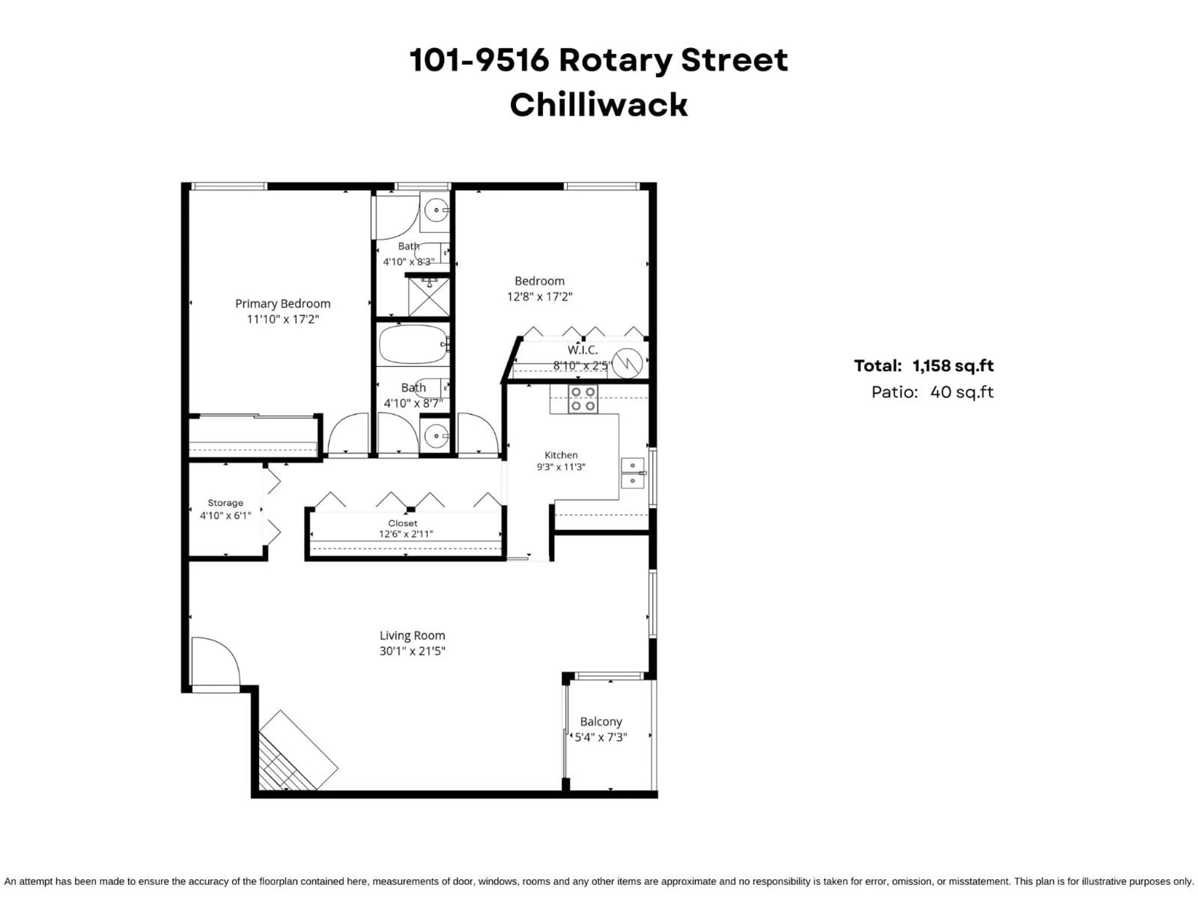 Floor plan for 101 - 9516 ROTARY STREET, Chilliwack British Columbia V2P2W5