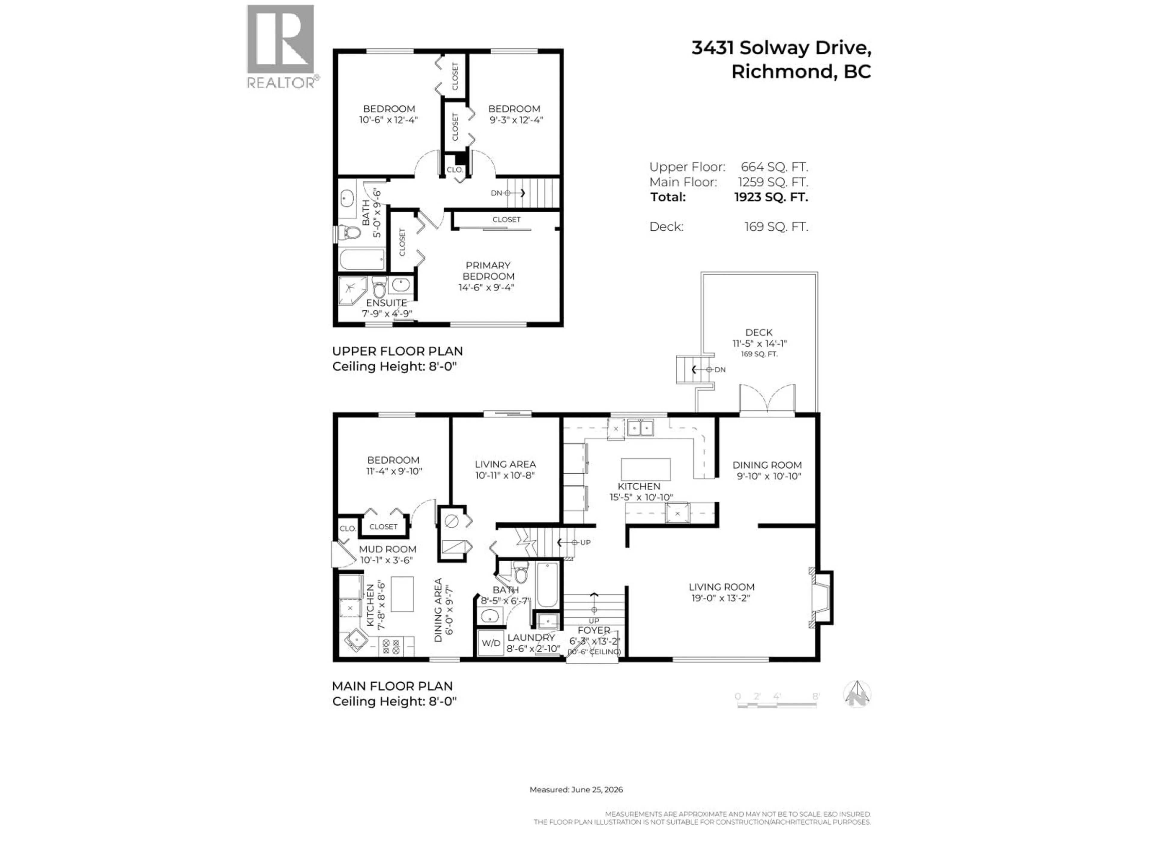 Floor plan for 3431 SOLWAY DRIVE, Richmond British Columbia V7E3T4