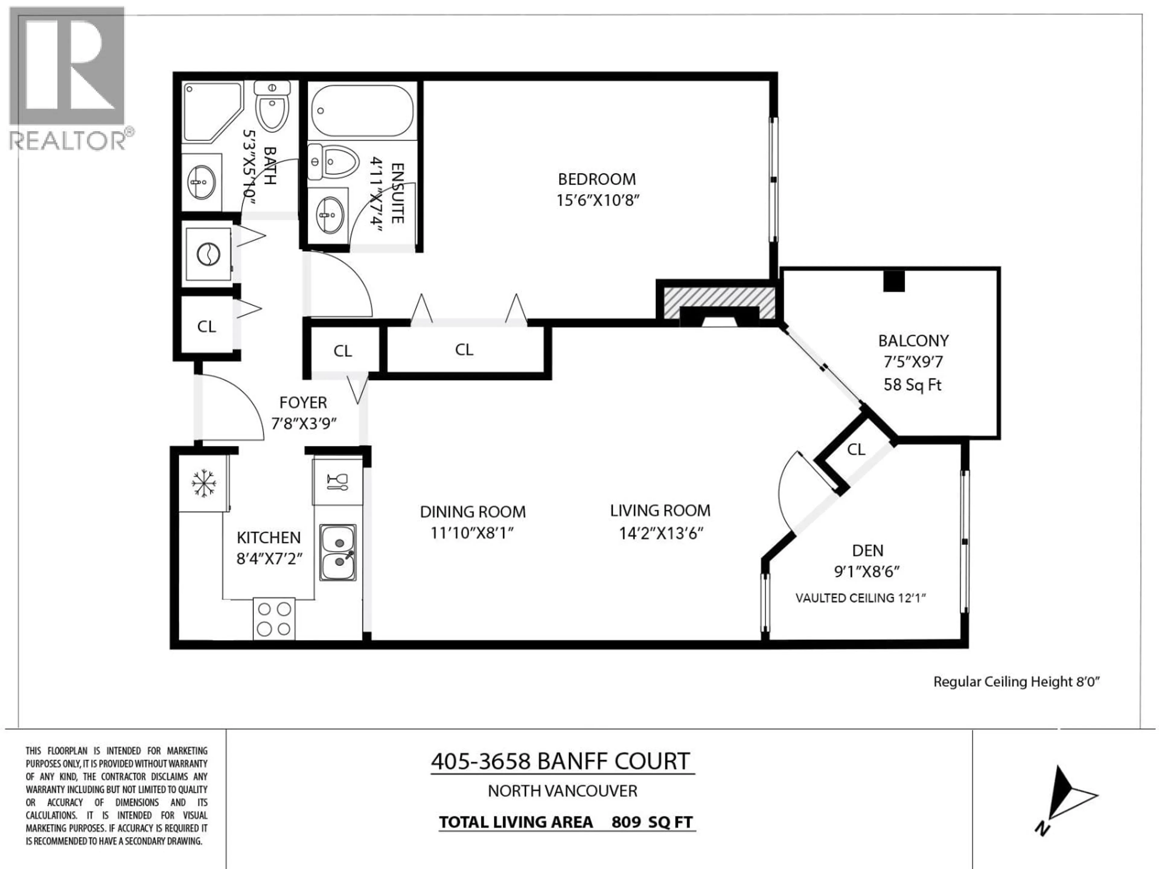 Floor plan for 405 - 3658 BANFF COURT, North Vancouver British Columbia V7H2Z9