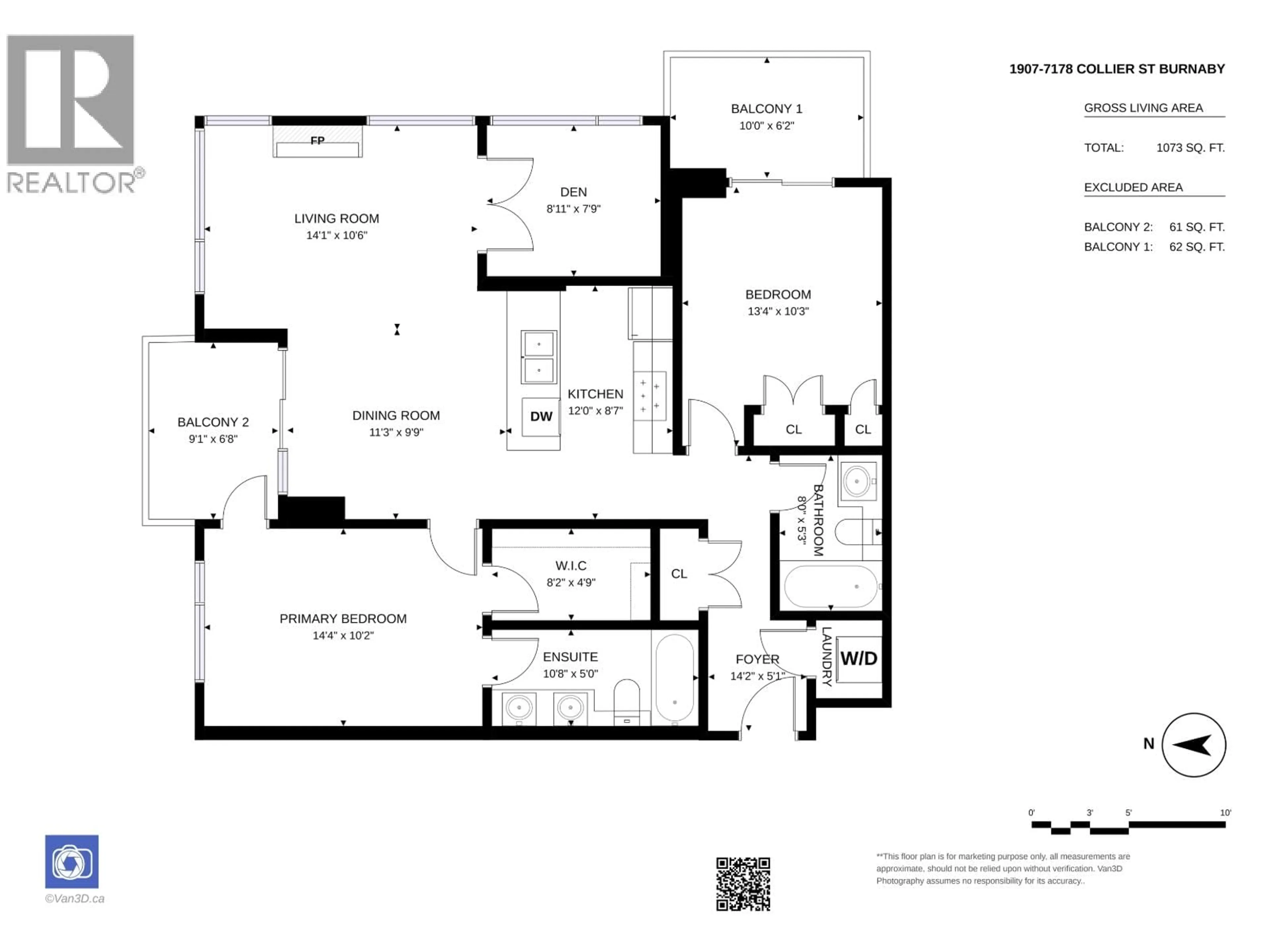 Floor plan for 1907 - 7178 COLLIER STREET, Burnaby British Columbia V5E4N7
