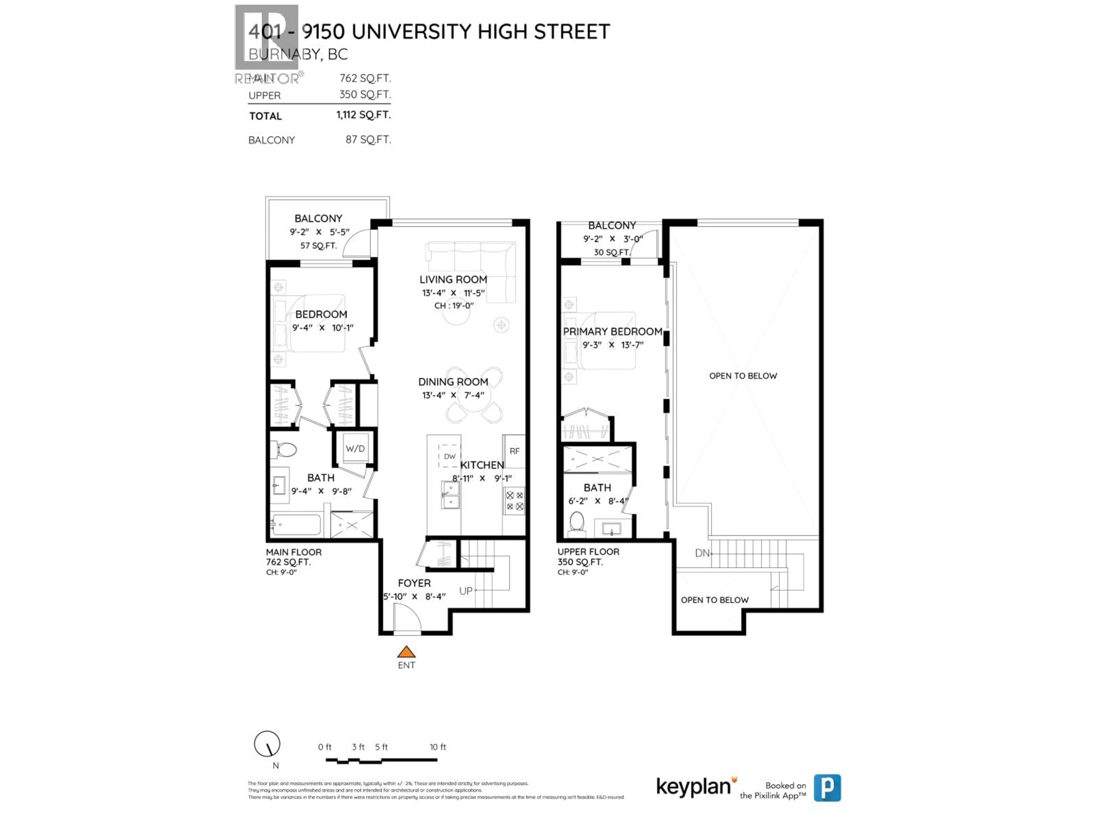 Floor plan for 401 - 9150 UNIVERSITY HIGH STREET, Burnaby British Columbia V5A0C5