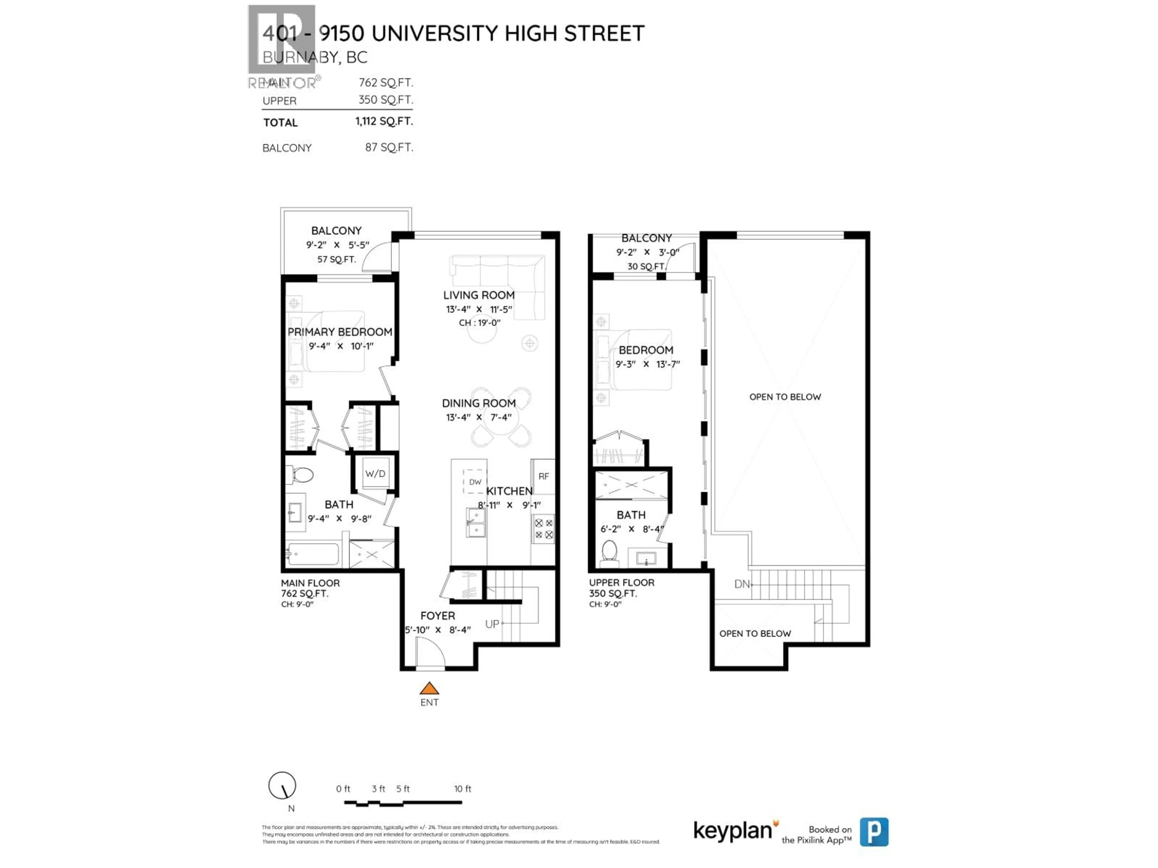 Floor plan for 401 - 9150 UNIVERSITY HIGH STREET, Burnaby British Columbia V5A0C5