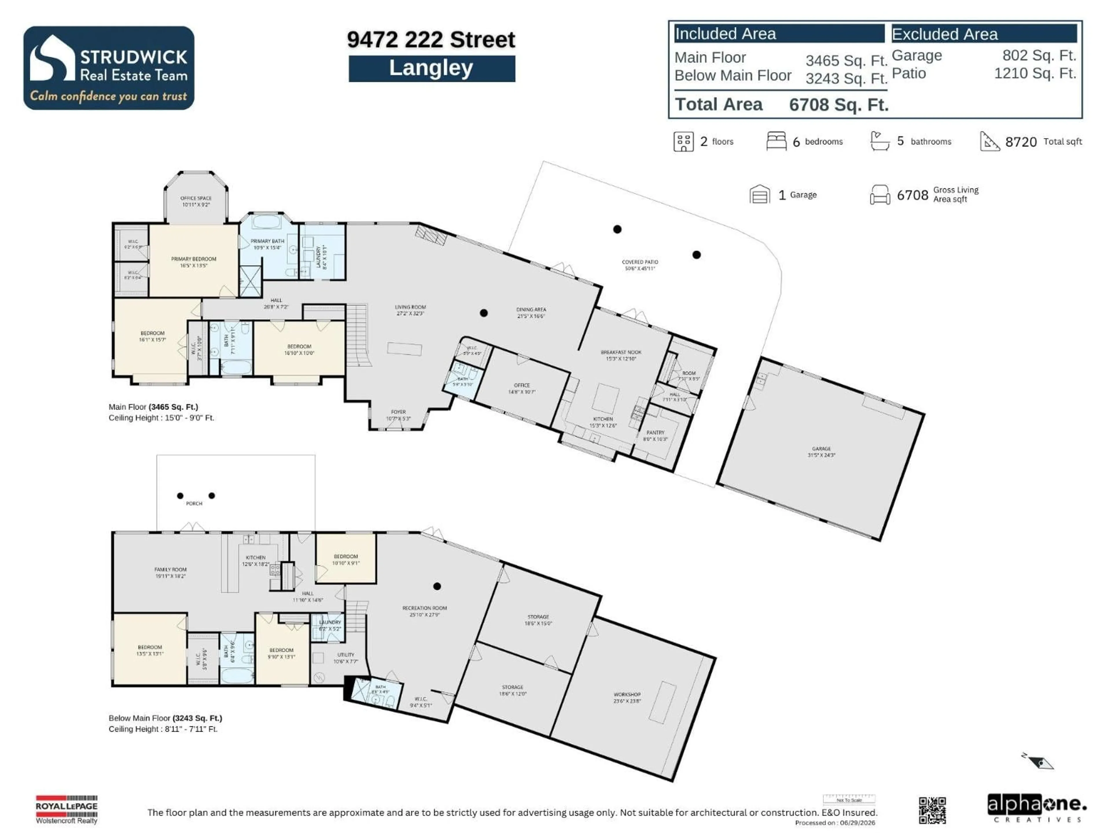 Floor plan for 9472 222 STREET, Langley British Columbia V1M3T7