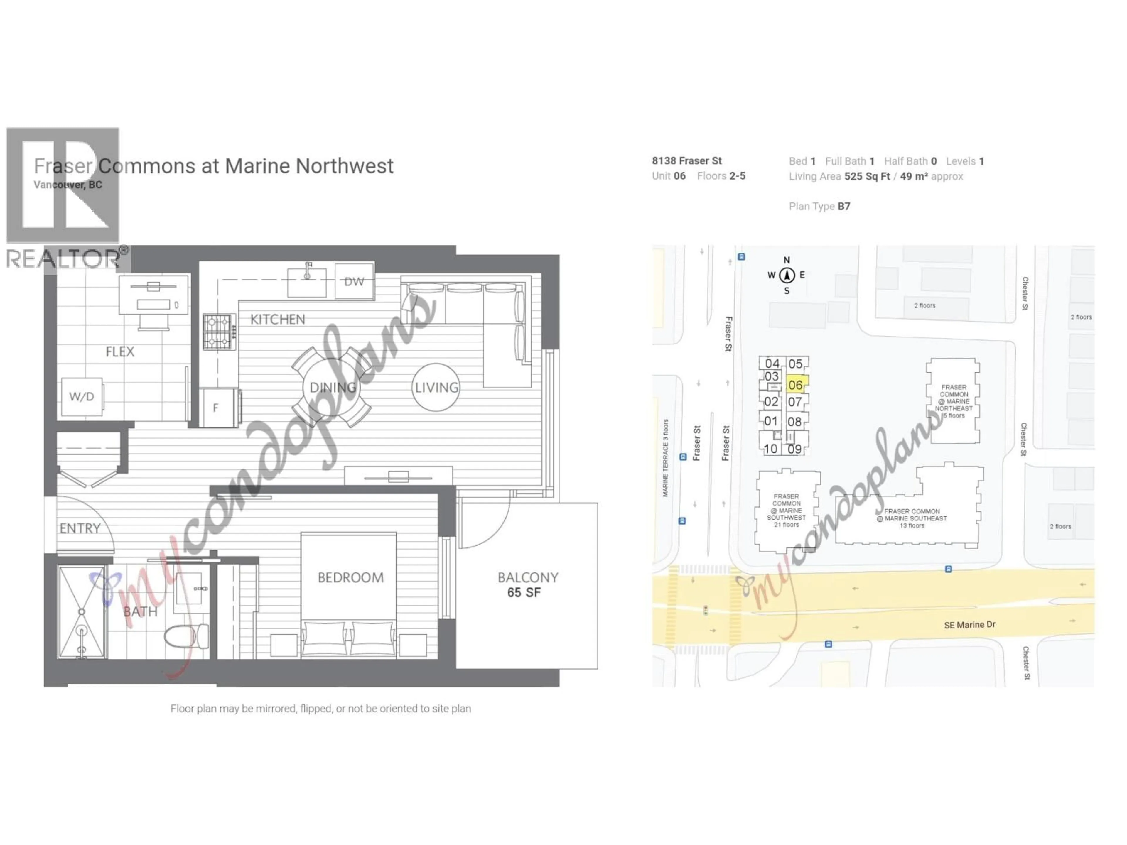Floor plan for 306 - 8138 FRASER STREET, Vancouver British Columbia V5X0J8