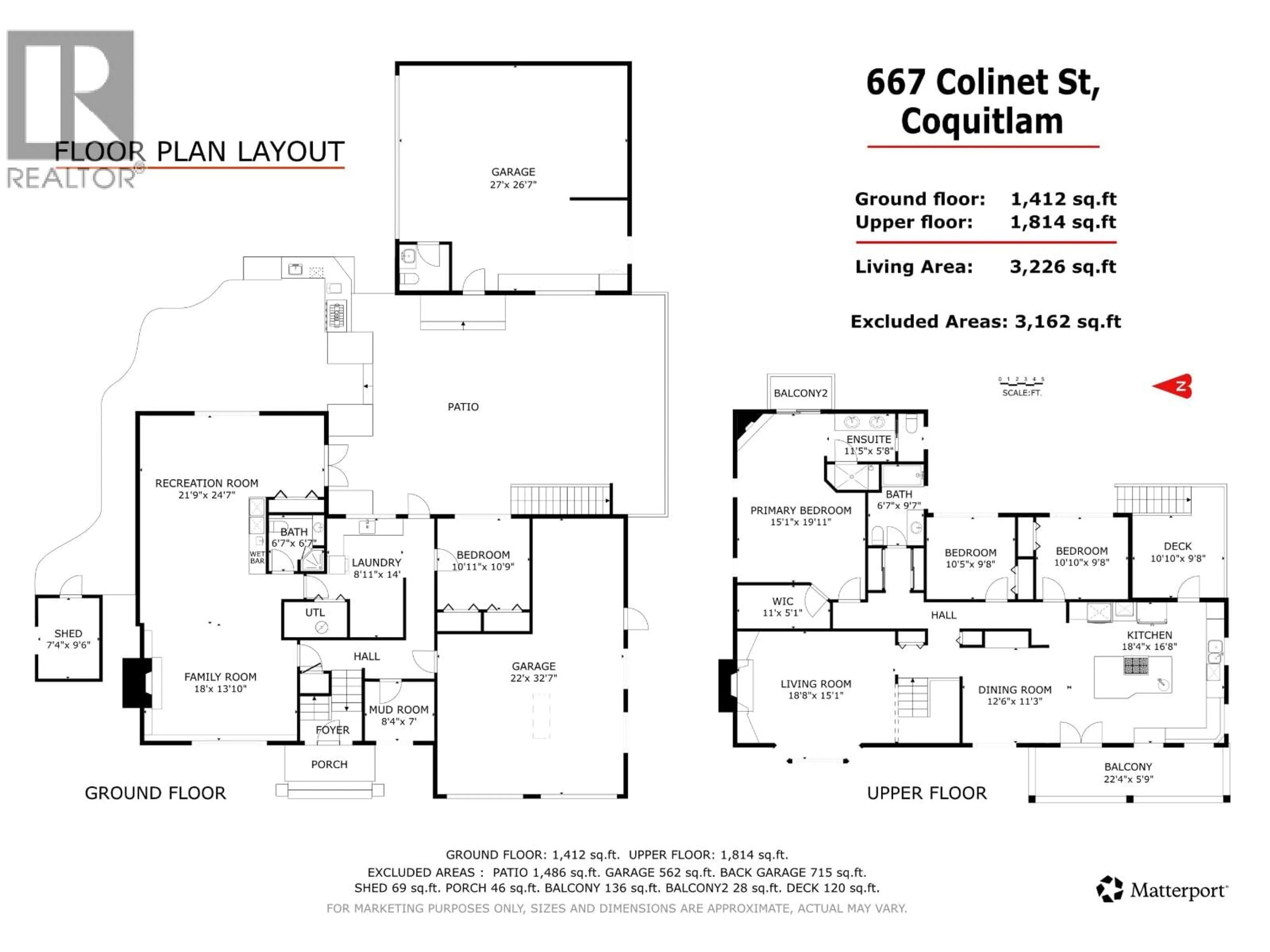 Floor plan for 667 COLINET STREET, Coquitlam British Columbia V3J4X3