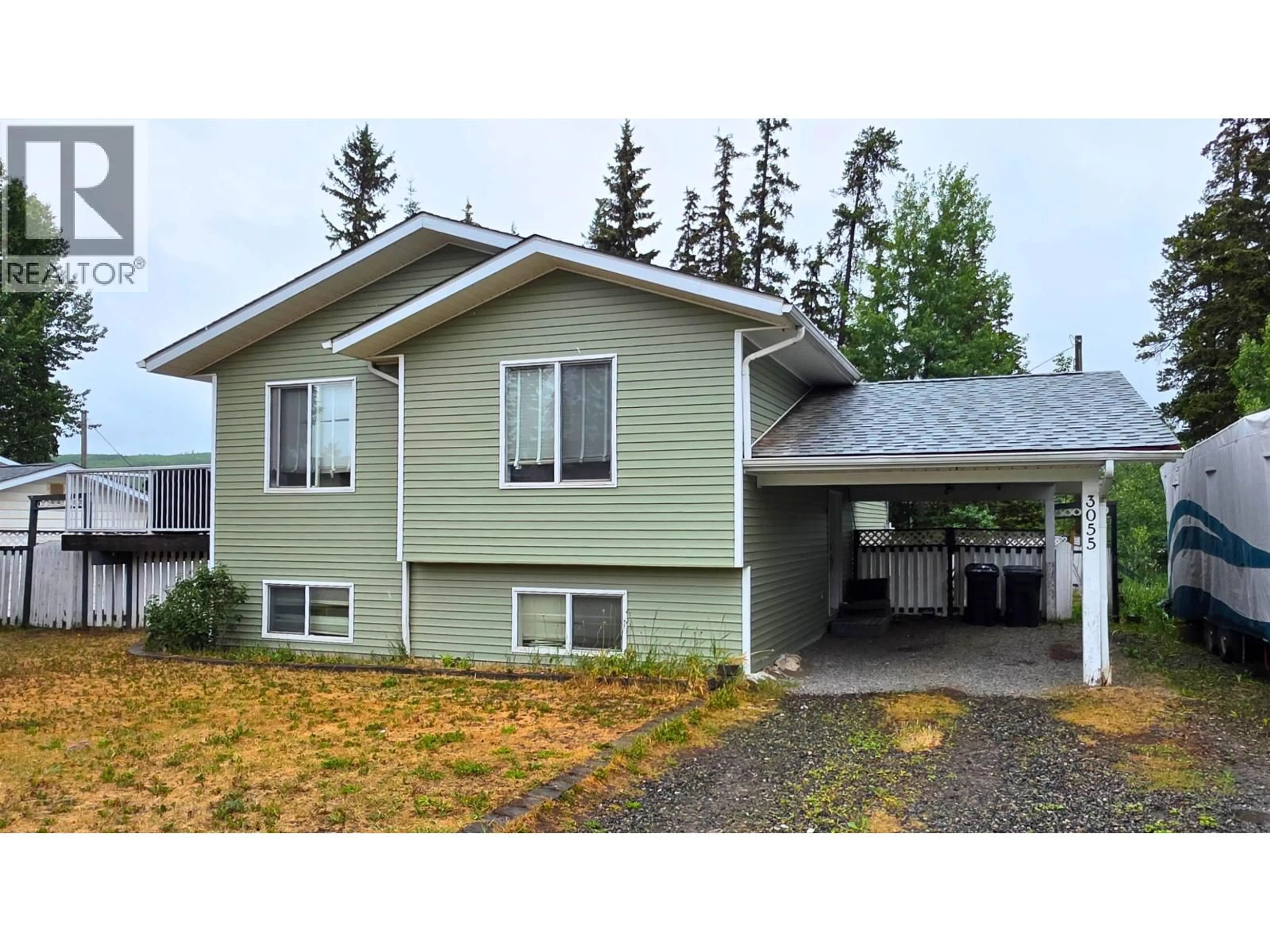 Home with vinyl exterior material, street for 3055 PEARSON ROAD, Houston British Columbia V0J1Z0