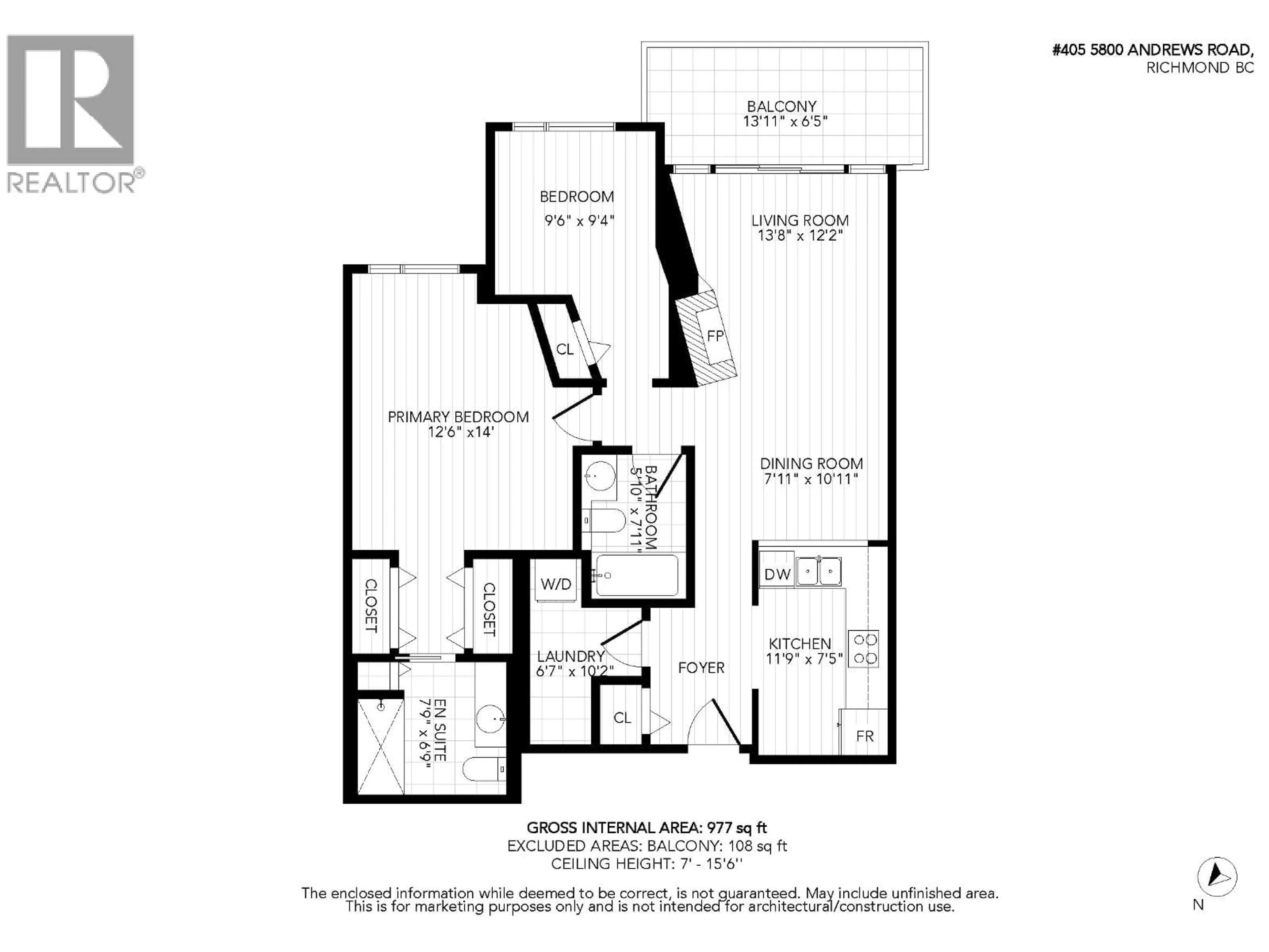 Floor plan for 405 - 5800 ANDREWS ROAD, Richmond British Columbia V7E6M2