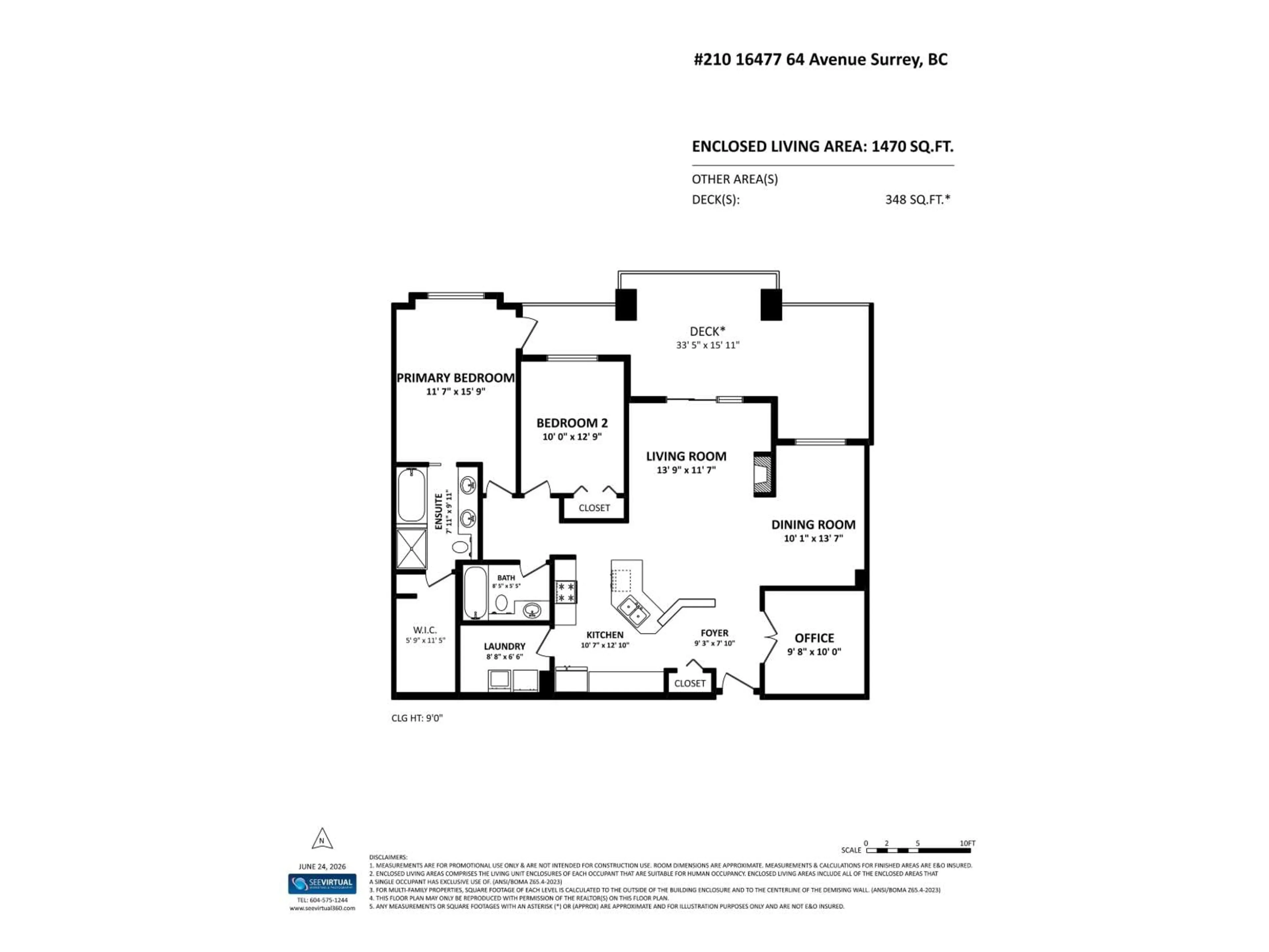 Floor plan for 210 - 16477 64 AVENUE, Surrey British Columbia V3S6V7