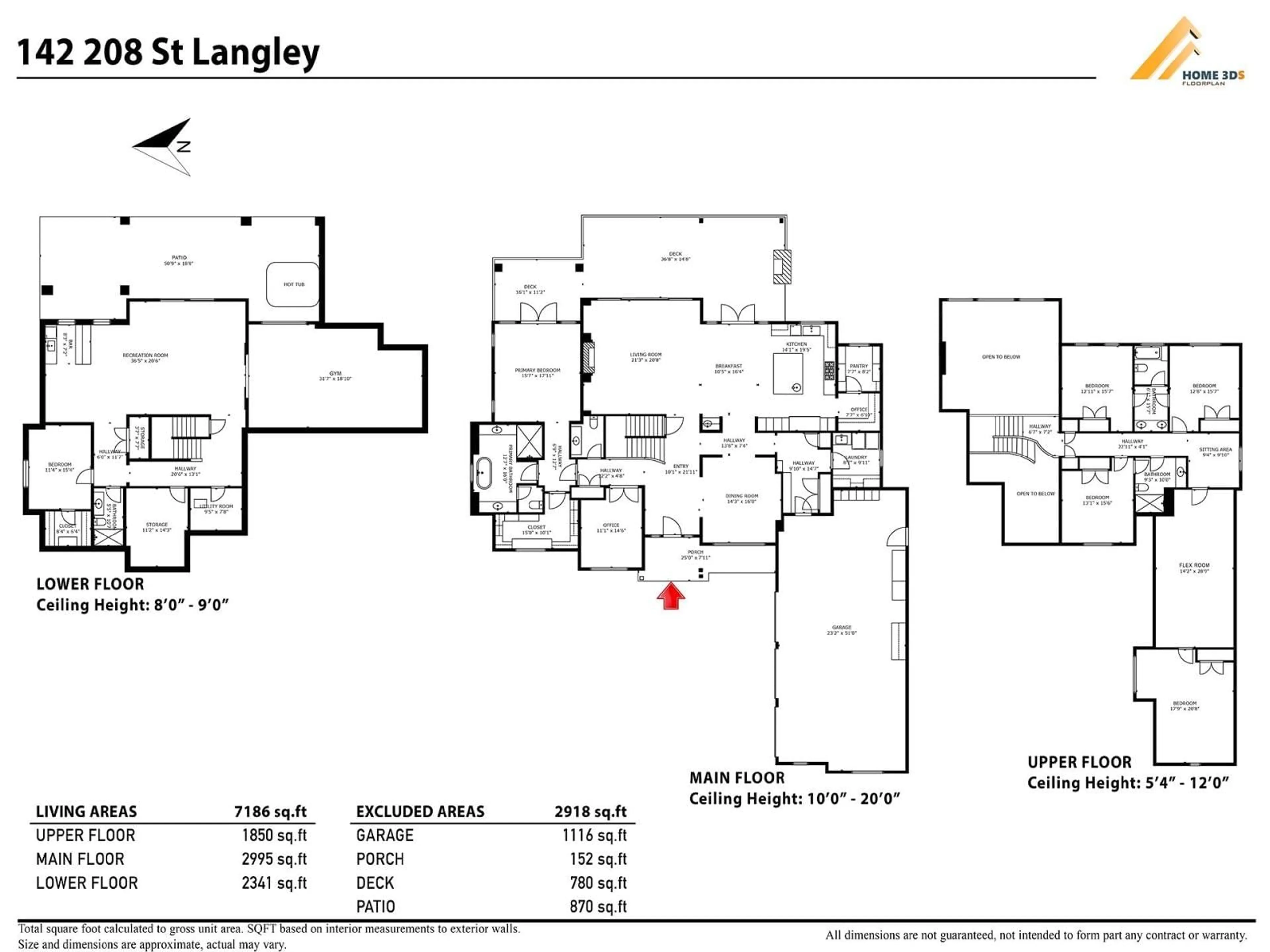 Floor plan for 142 208 STREET, Langley British Columbia V2Z1T7