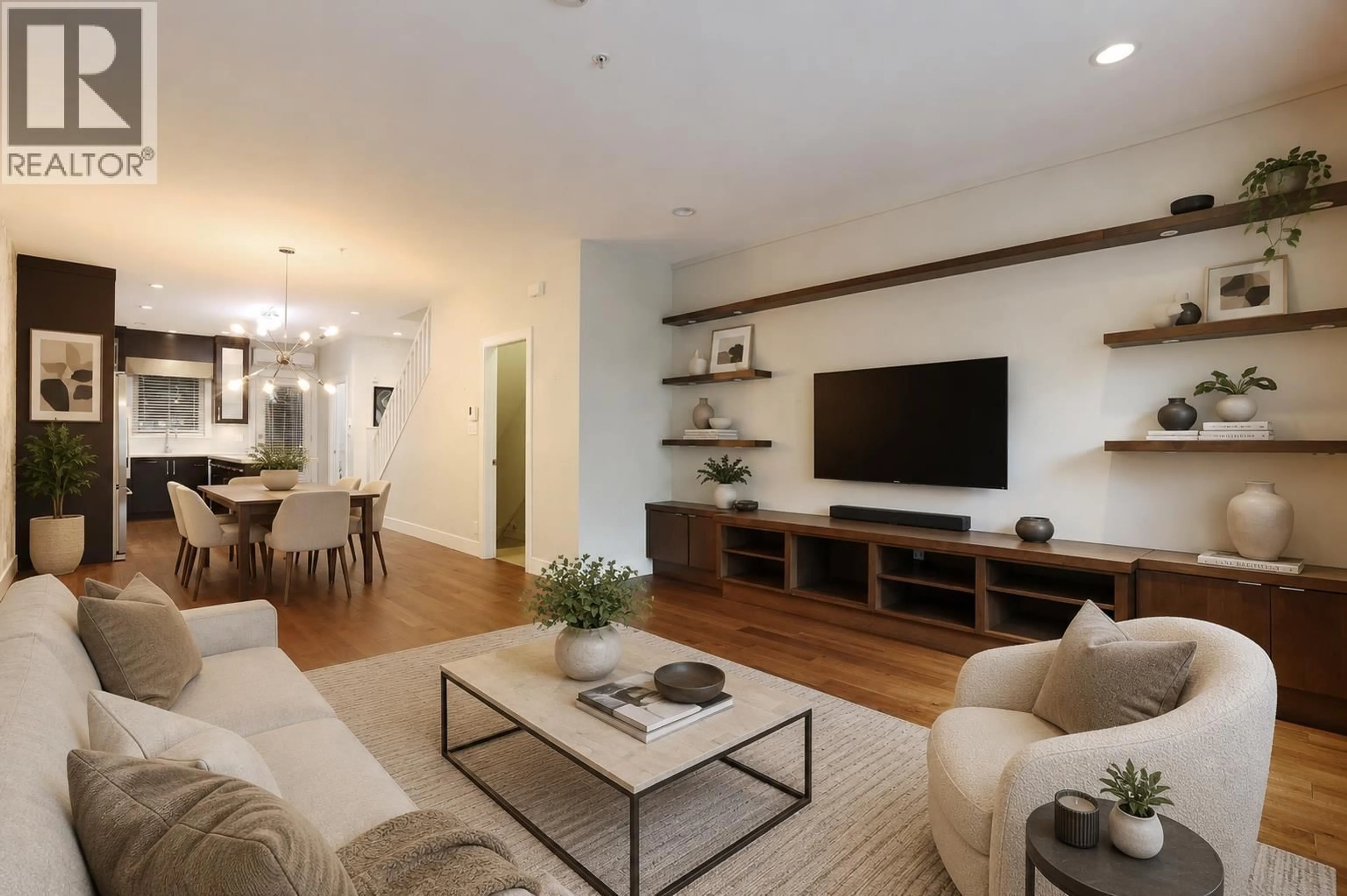 Living room with furniture, wood/laminate floor for 1459 TILNEY MEWS, Vancouver British Columbia V6P0B1