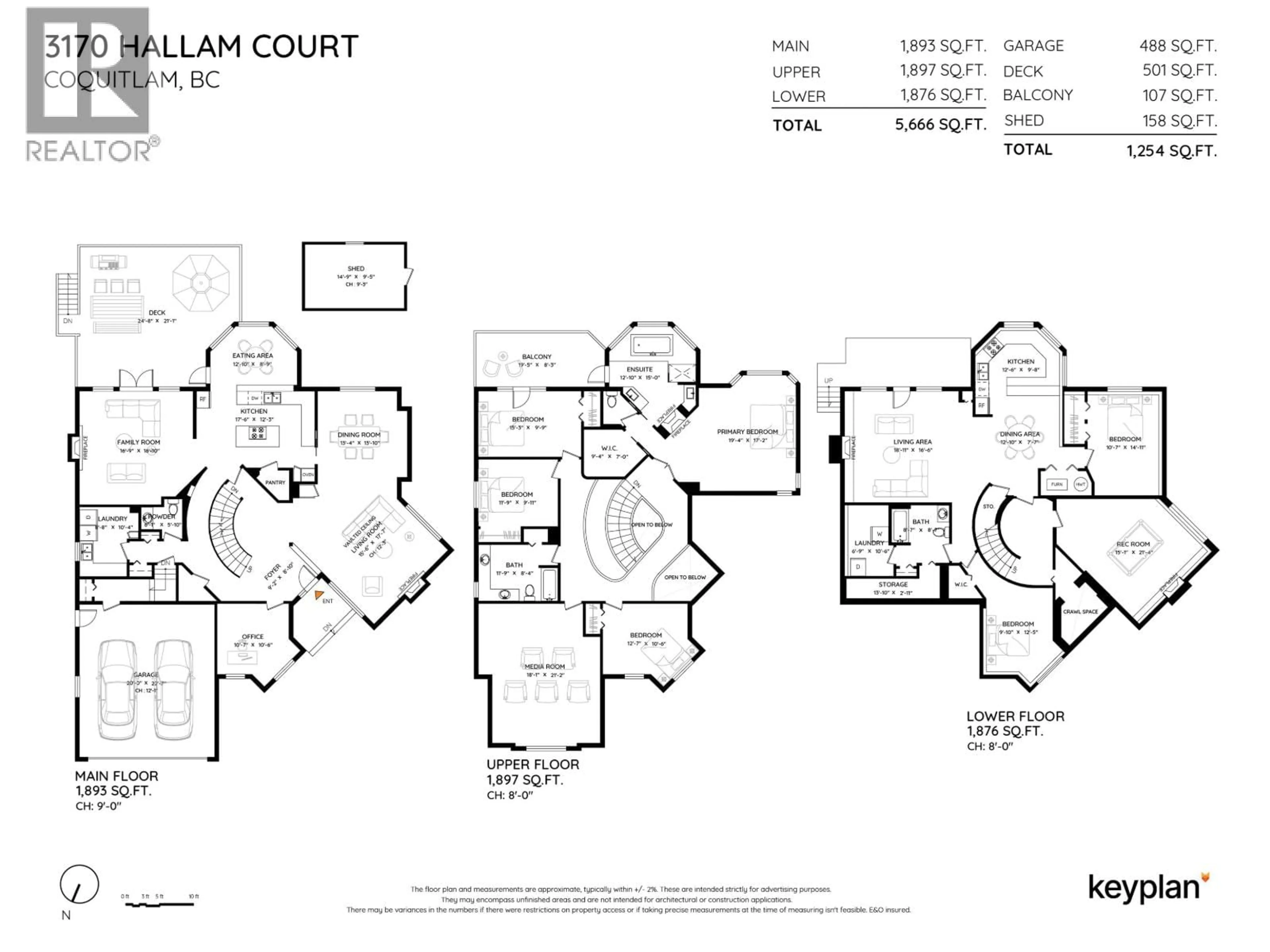 Floor plan for 3170 HALLAM COURT, Coquitlam British Columbia V3E3C3