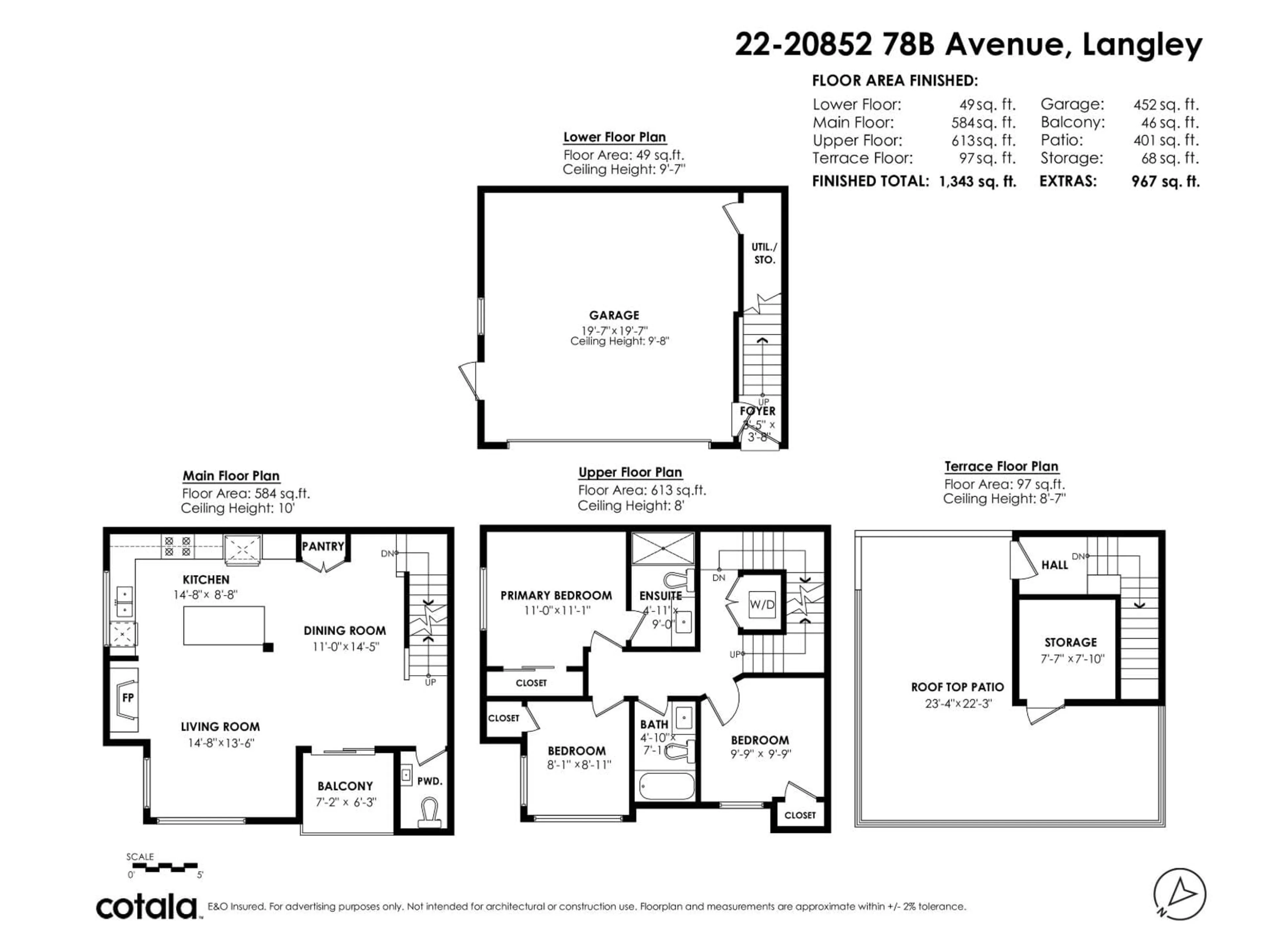 Floor plan for 22 - 20852 78B AVENUE, Langley British Columbia V2Y0X6