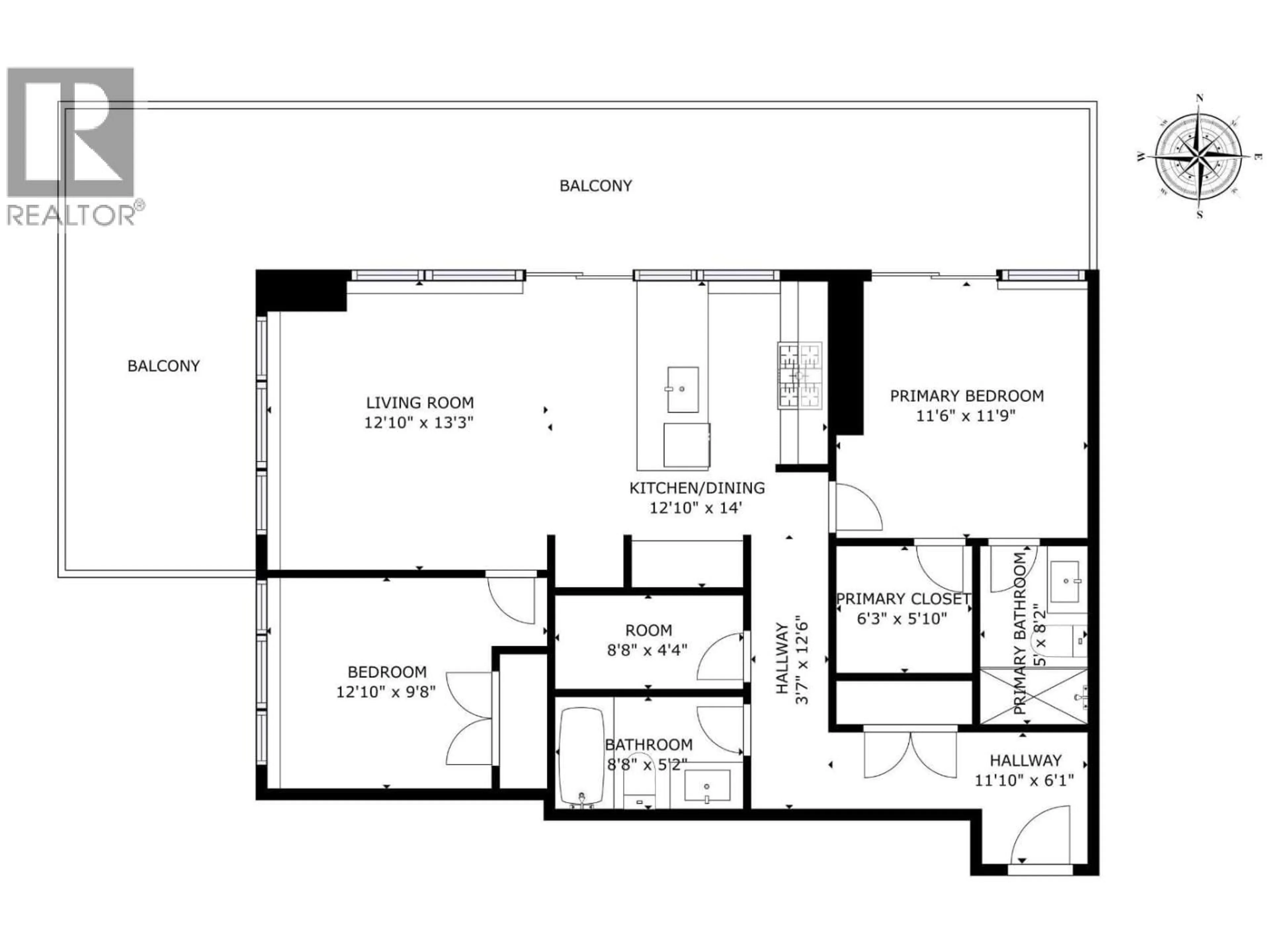 Floor plan for 2705 - 4711 HAZEL STREET, Burnaby British Columbia V5H0J9