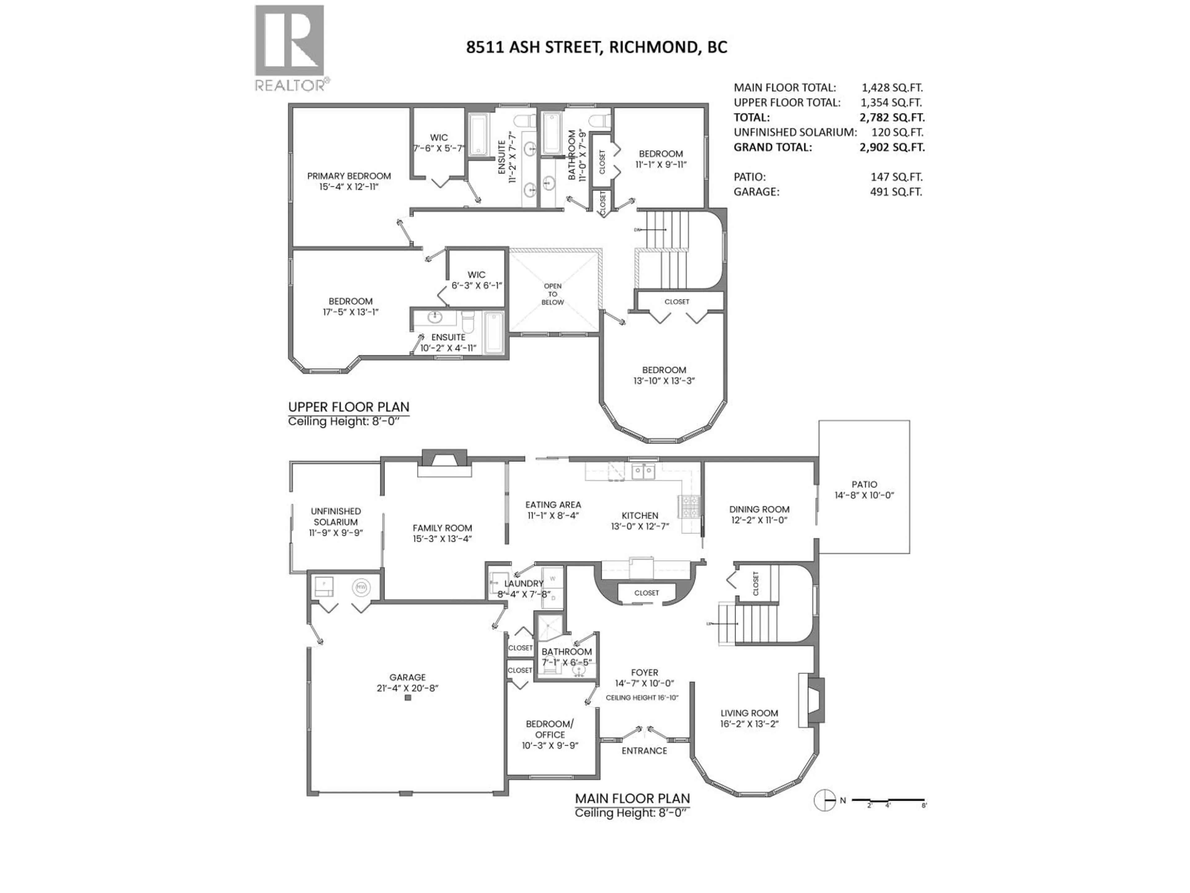 Floor plan for 8511 ASH STREET, Richmond British Columbia V6Y2S5