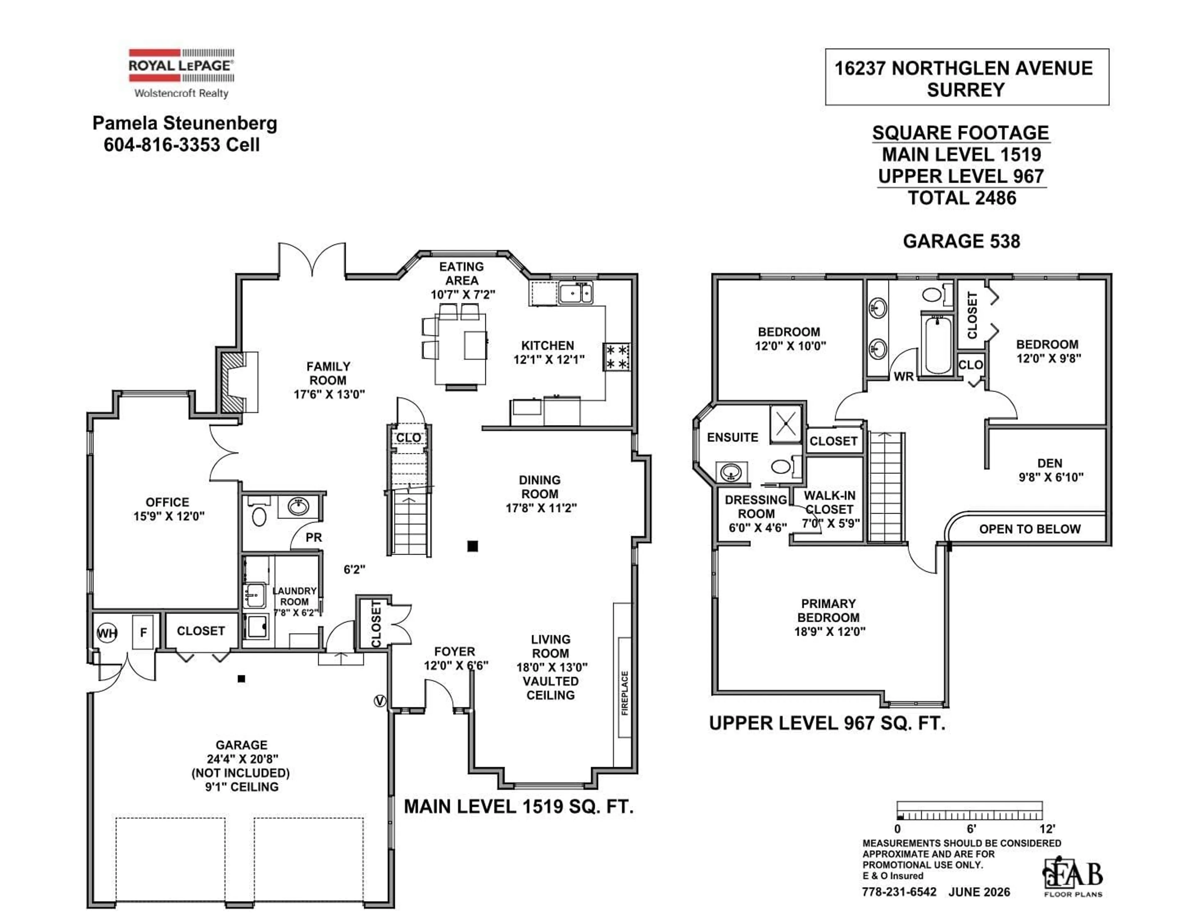 Floor plan for 16237 NORTHGLEN PLACE, Surrey British Columbia V4N1T7