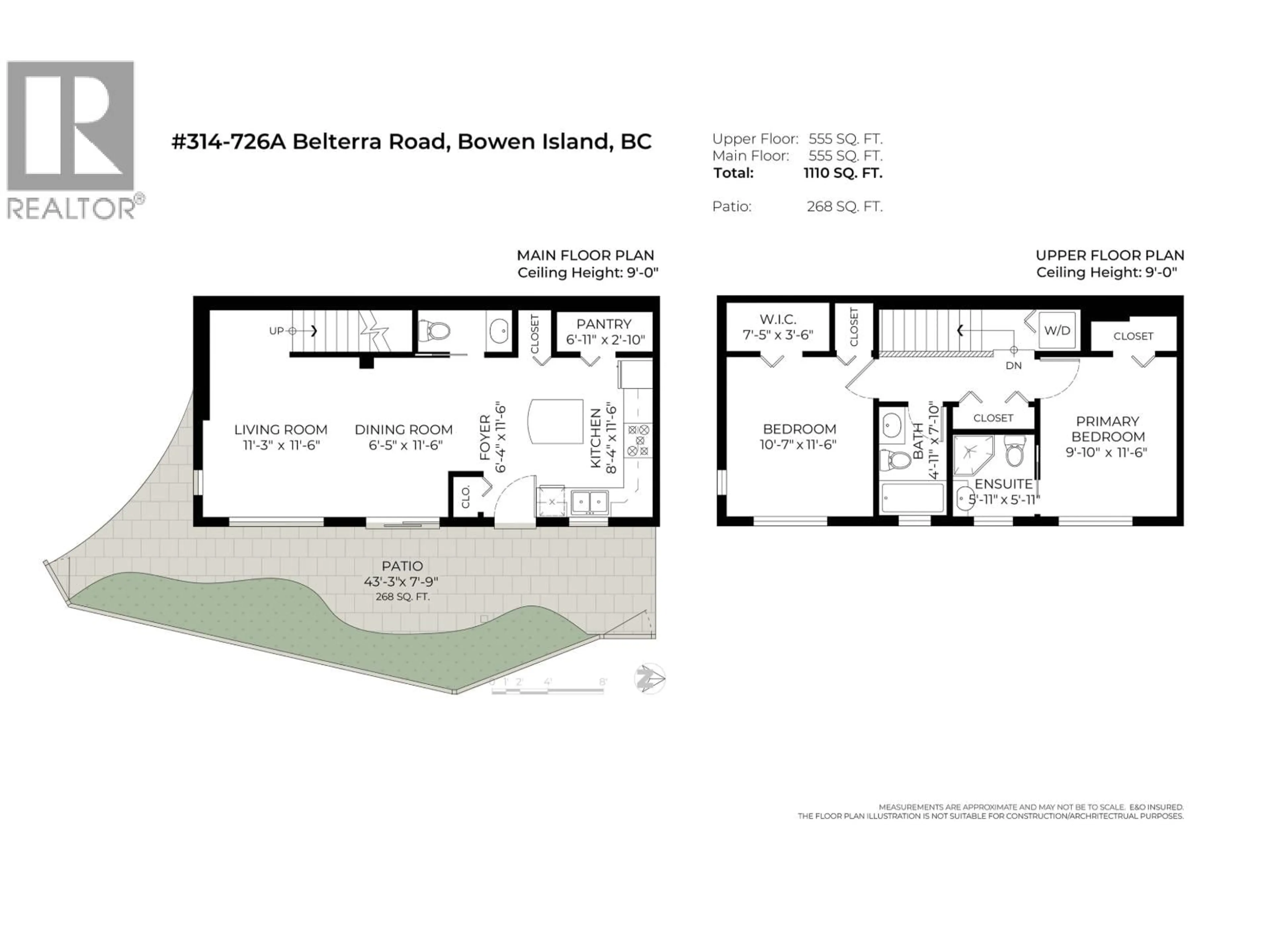 Floor plan for 314 - 726A BELTERRA ROAD, Bowen Island British Columbia V0N1G2