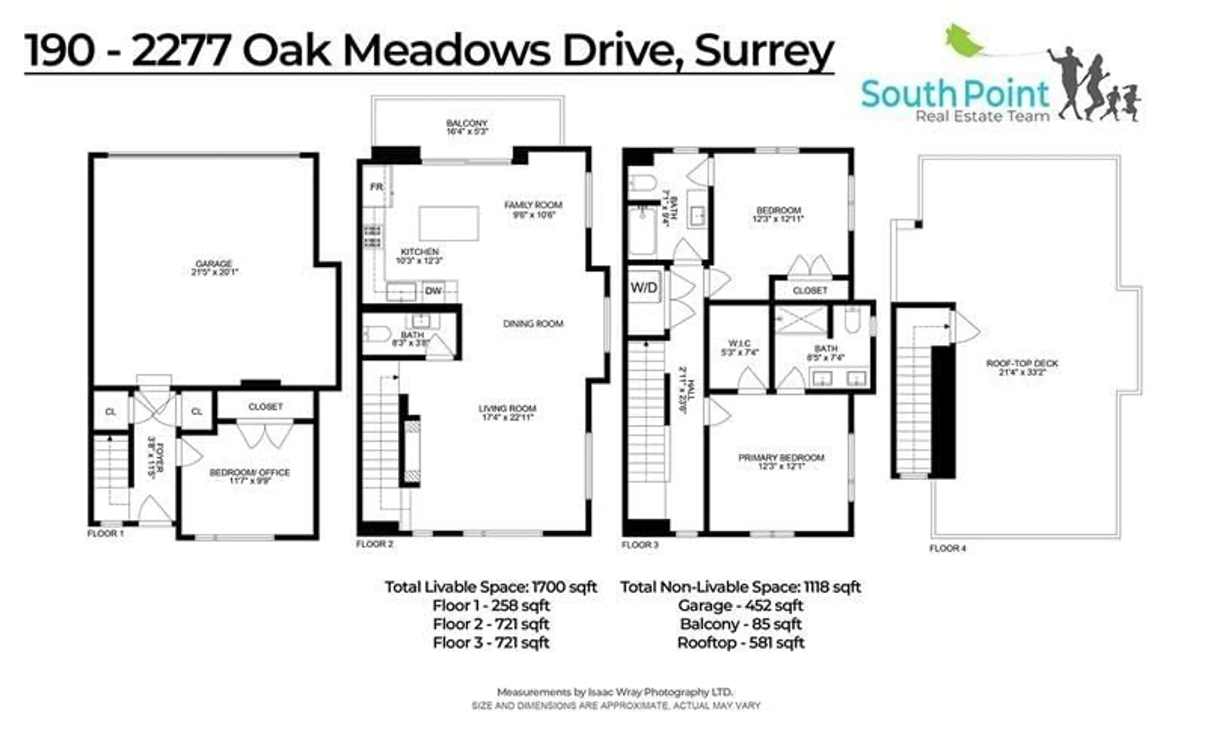 Floor plan for 190 - 2277 OAK MEADOWS DRIVE, Surrey British Columbia V3Z0W6