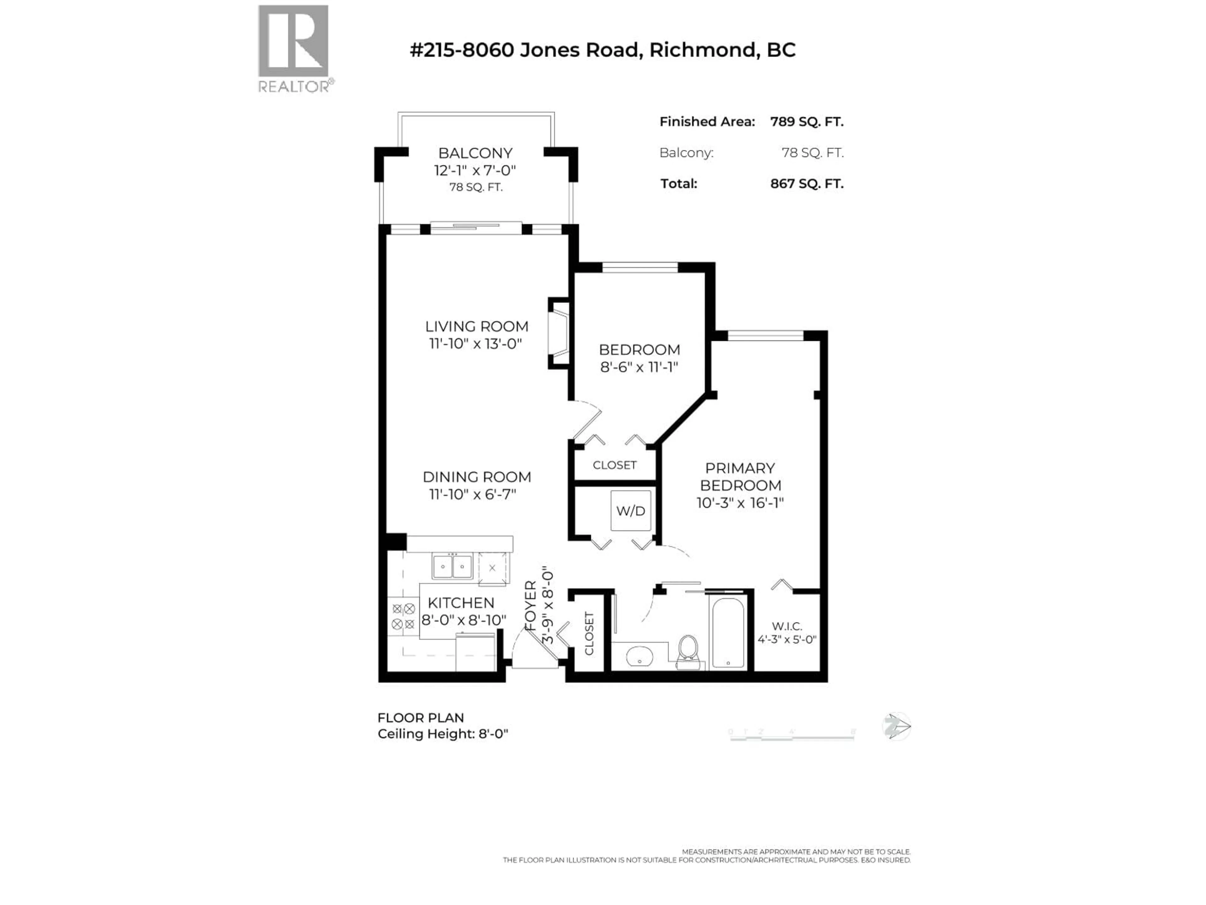 Floor plan for 215 - 8060 JONES ROAD, Richmond British Columbia V6Y4K5