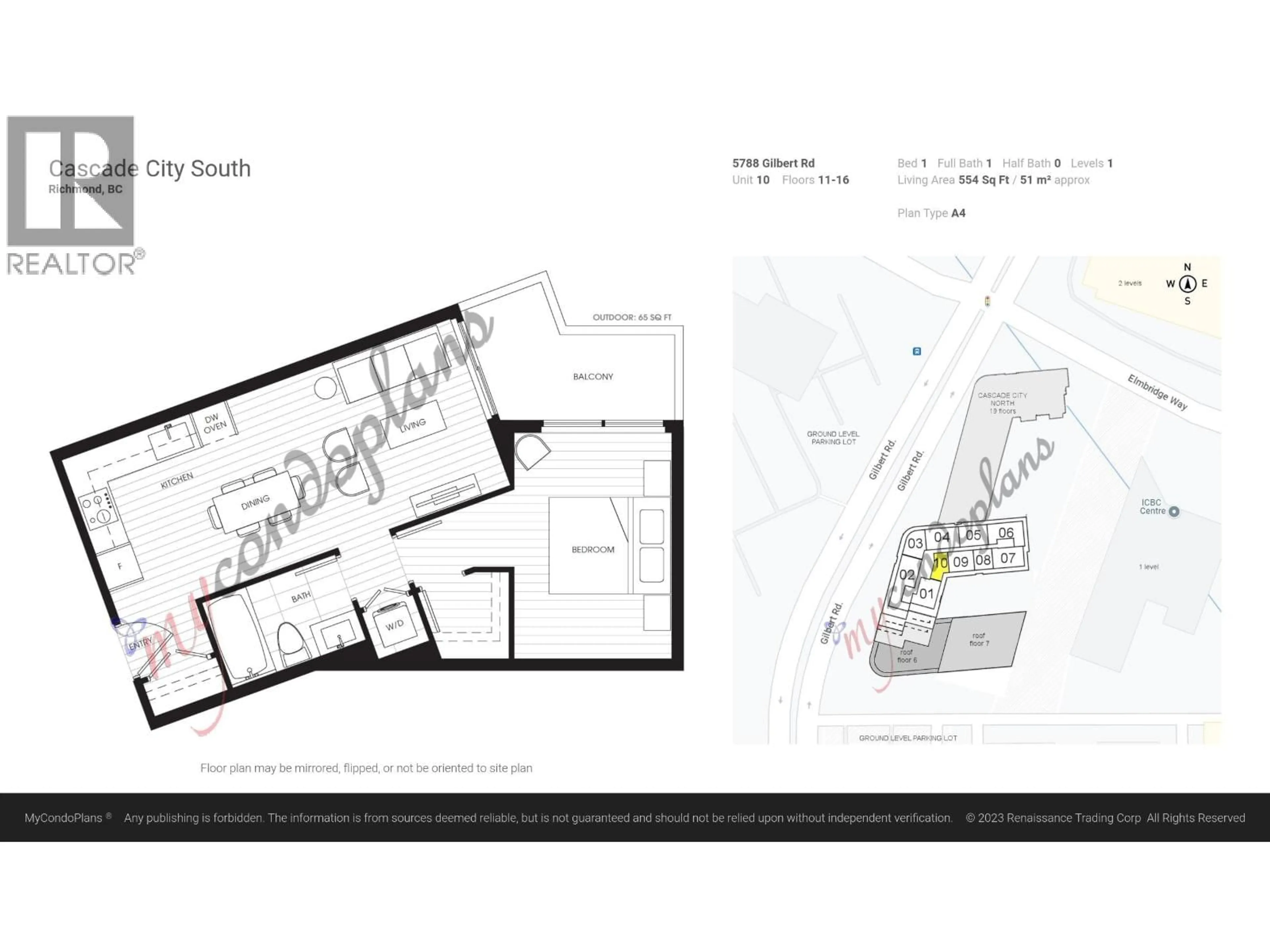 Floor plan for 802 - 6188 PATTERSON AVENUE, Burnaby British Columbia V5H2N1