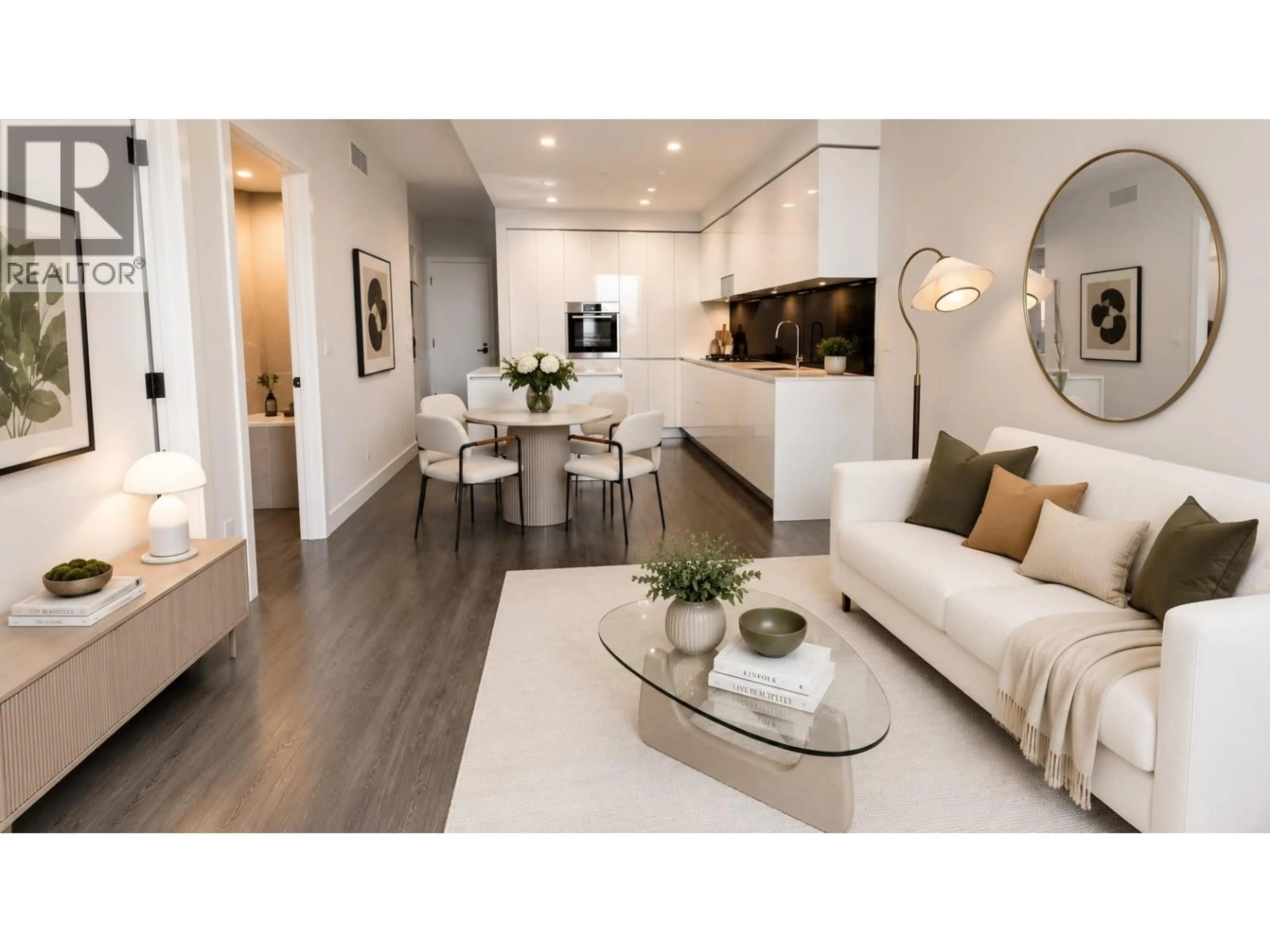 Living room with furniture, wood/laminate floor for 1301 - 3888 EVERGREEN PLACE, Burnaby British Columbia V3J0M3