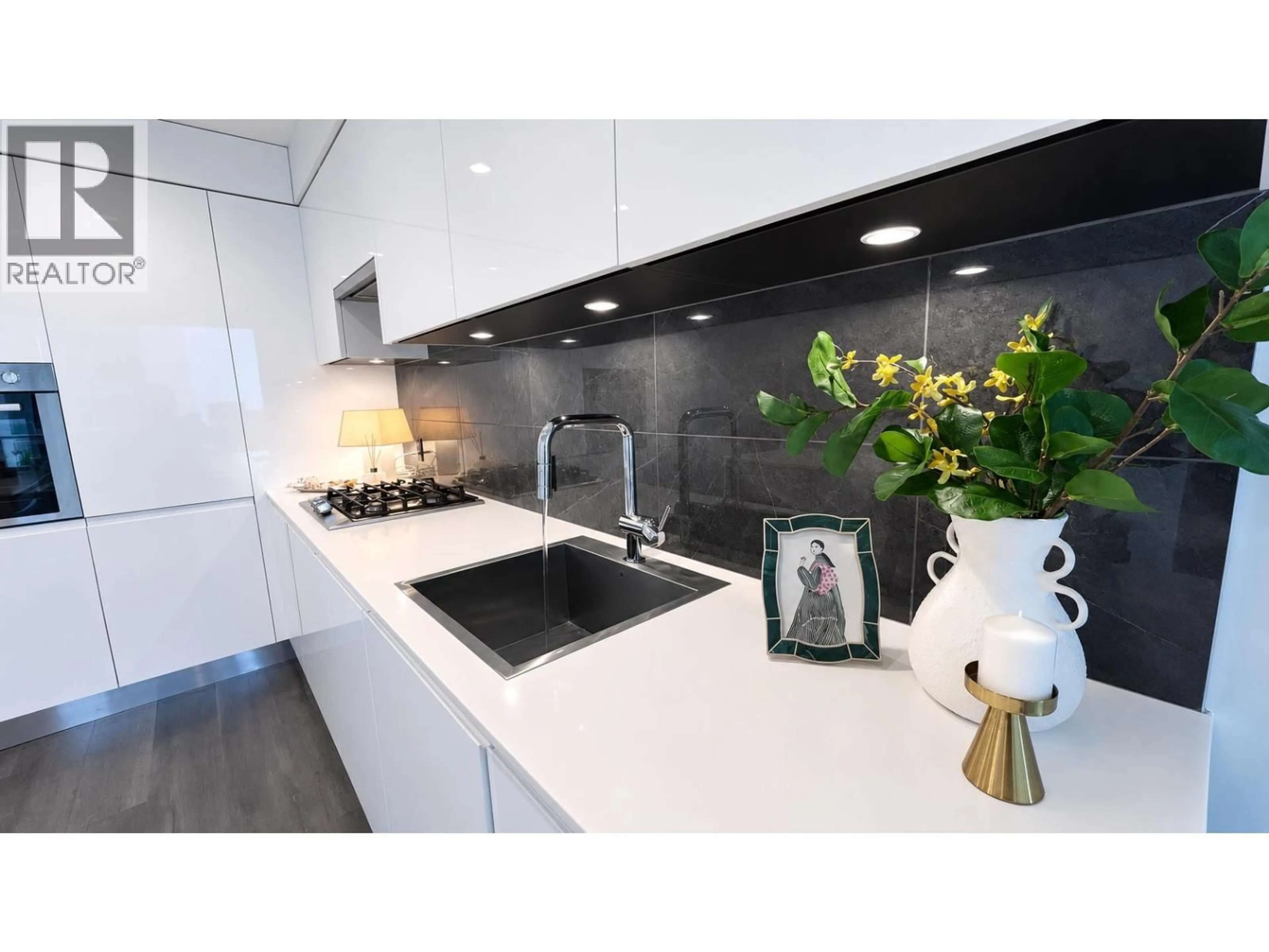 Contemporary kitchen, ceramic/tile floor for 1301 - 3888 EVERGREEN PLACE, Burnaby British Columbia V3J0M3