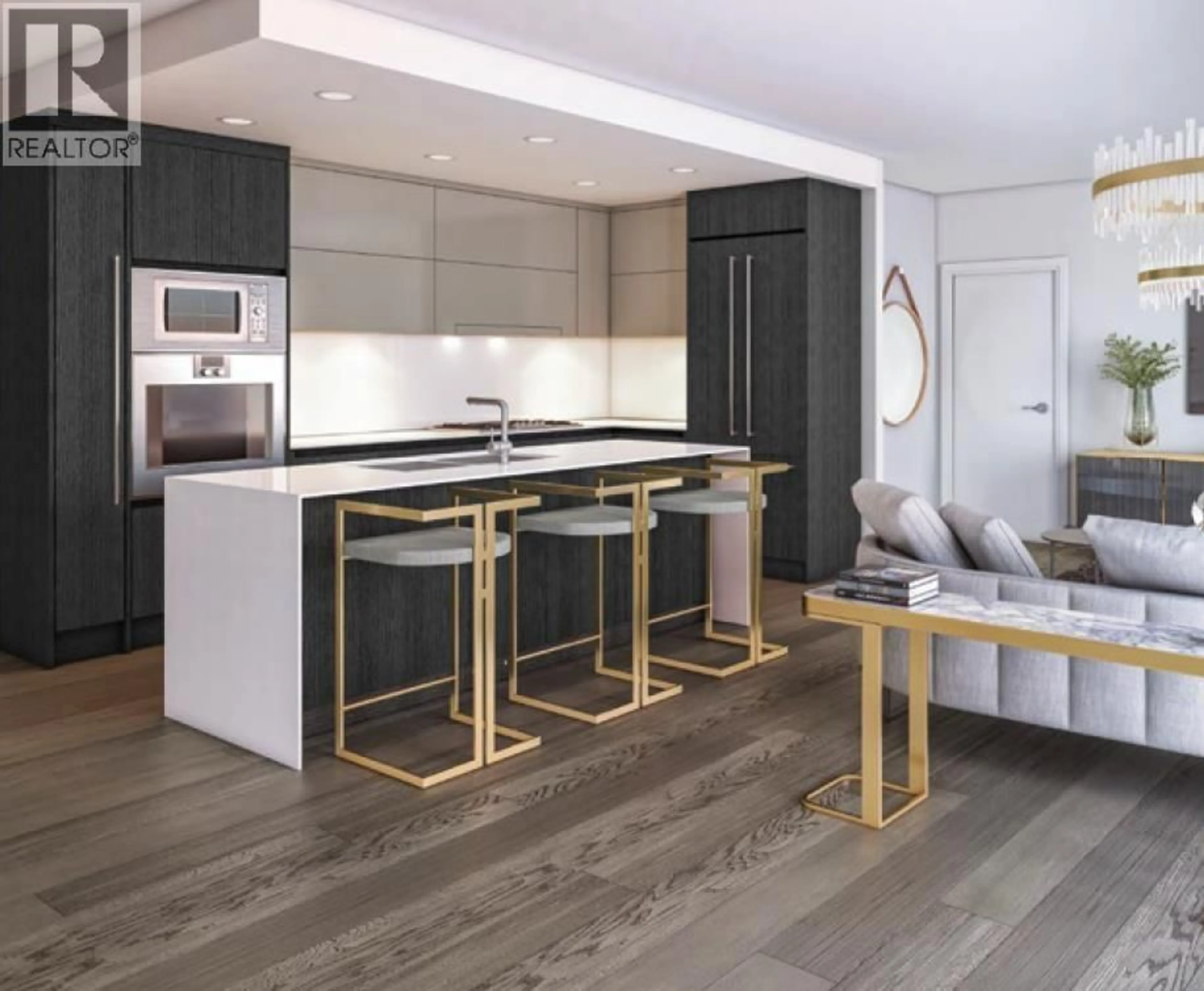 Open concept kitchen, wood/laminate floor for 508 - 2105 46TH AVENUE, Vancouver British Columbia V6M0E8