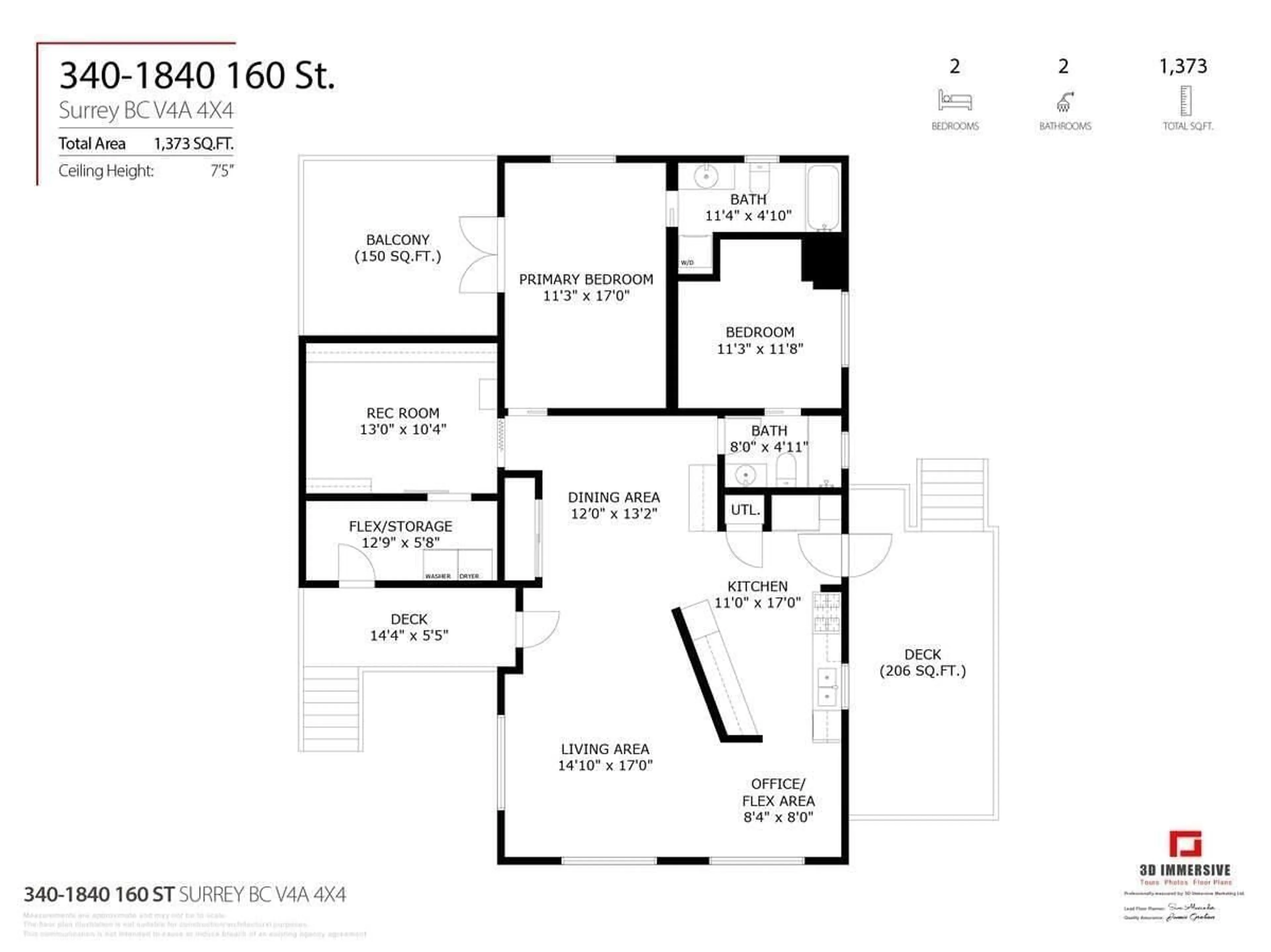 Floor plan for 340 - 1840 160 STREET, Surrey British Columbia V4A4X4