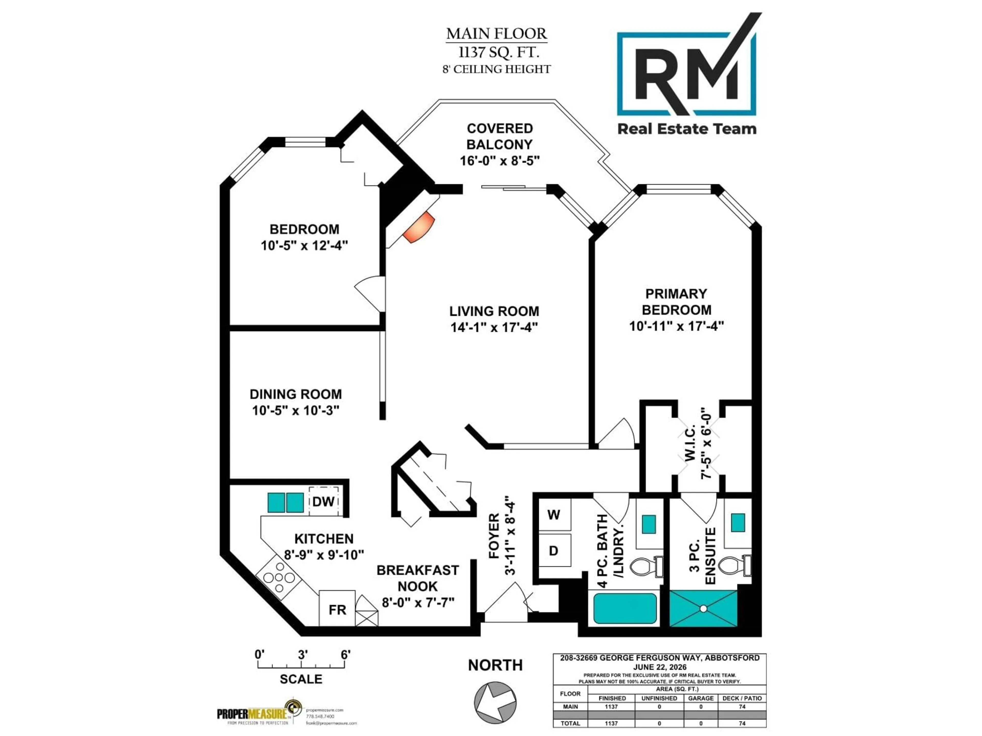 Floor plan for 208 - 32669 GEORGE FERGUSON WAY, Abbotsford British Columbia V2T4E4