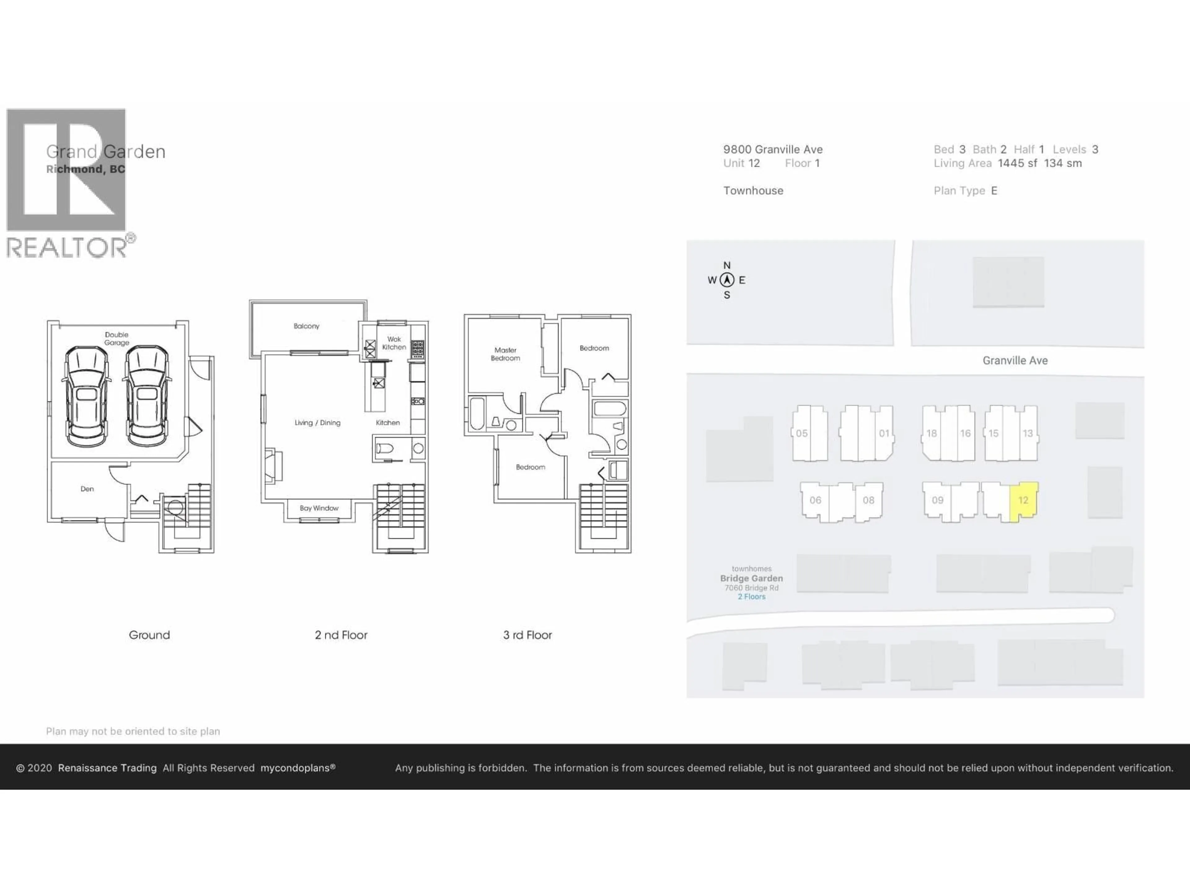 Floor plan for 12 - 9800 GRANVILLE AVENUE, Richmond British Columbia V6Y1R3