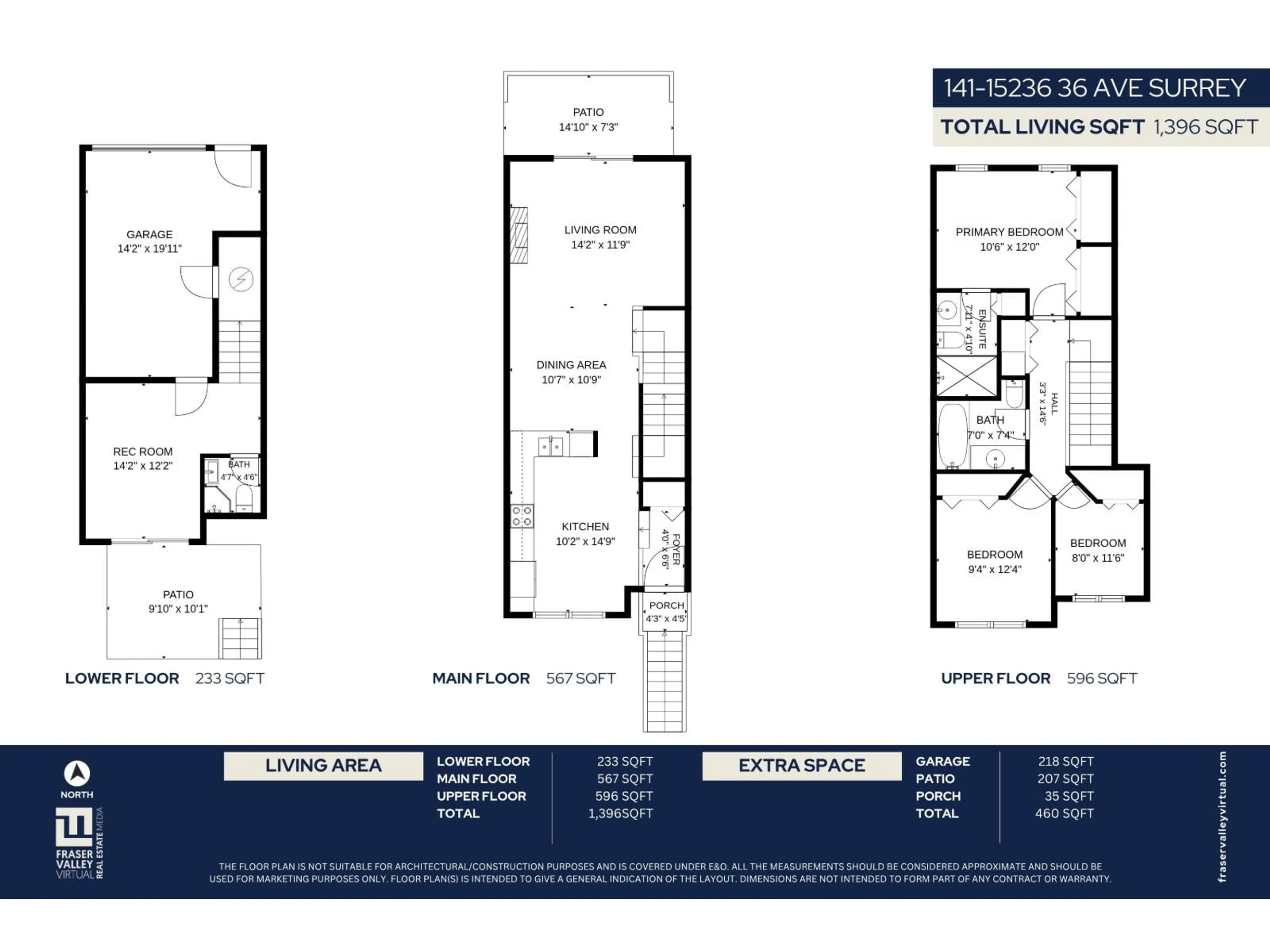 Floor plan for 141 - 15236 36 AVENUE, Surrey British Columbia V3Z2B3