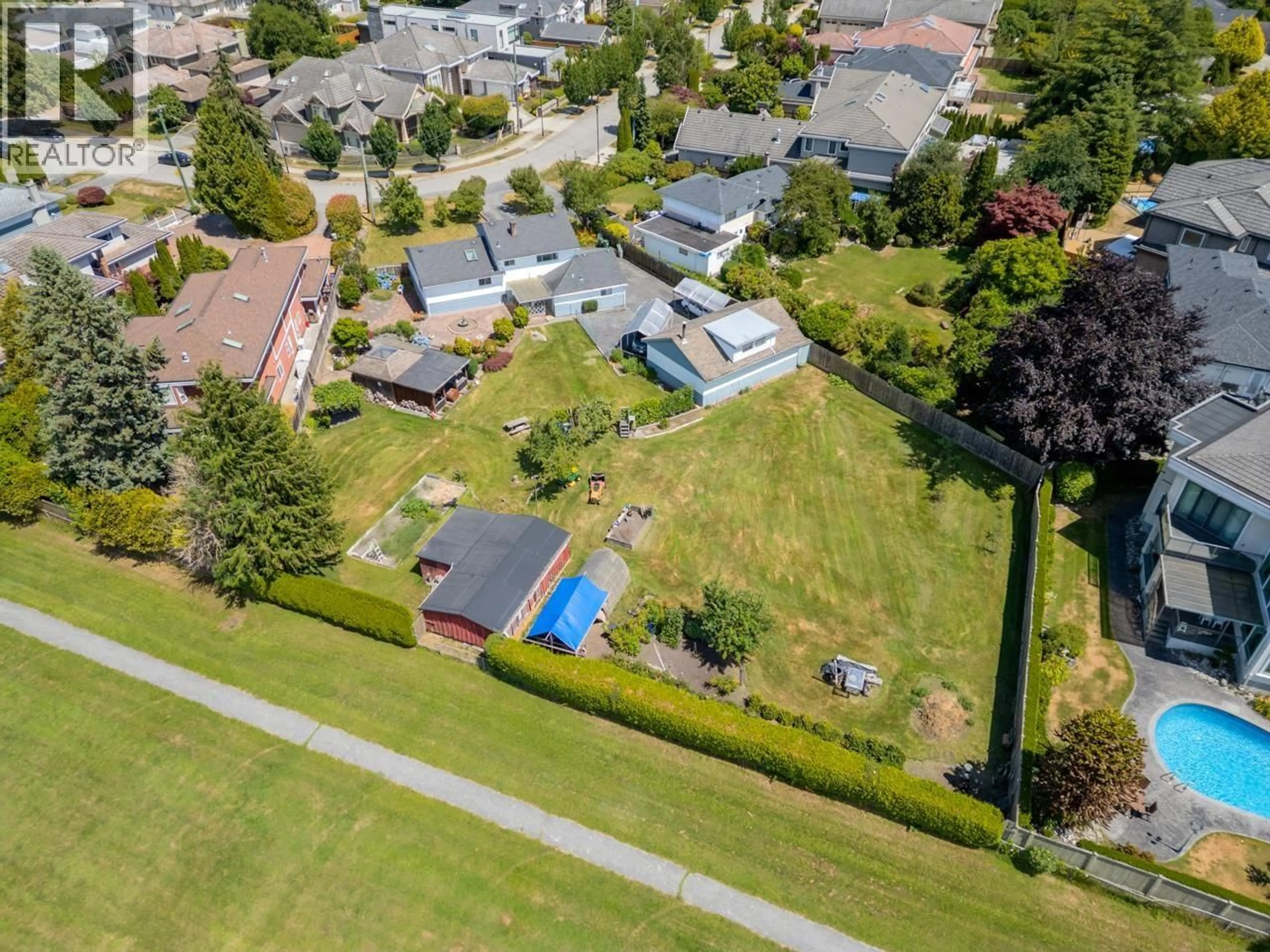A pic from outside/outdoor area/front of a property/back of a property/a pic from drone, street for 6720 DONALD ROAD, Richmond British Columbia V7C2Y9