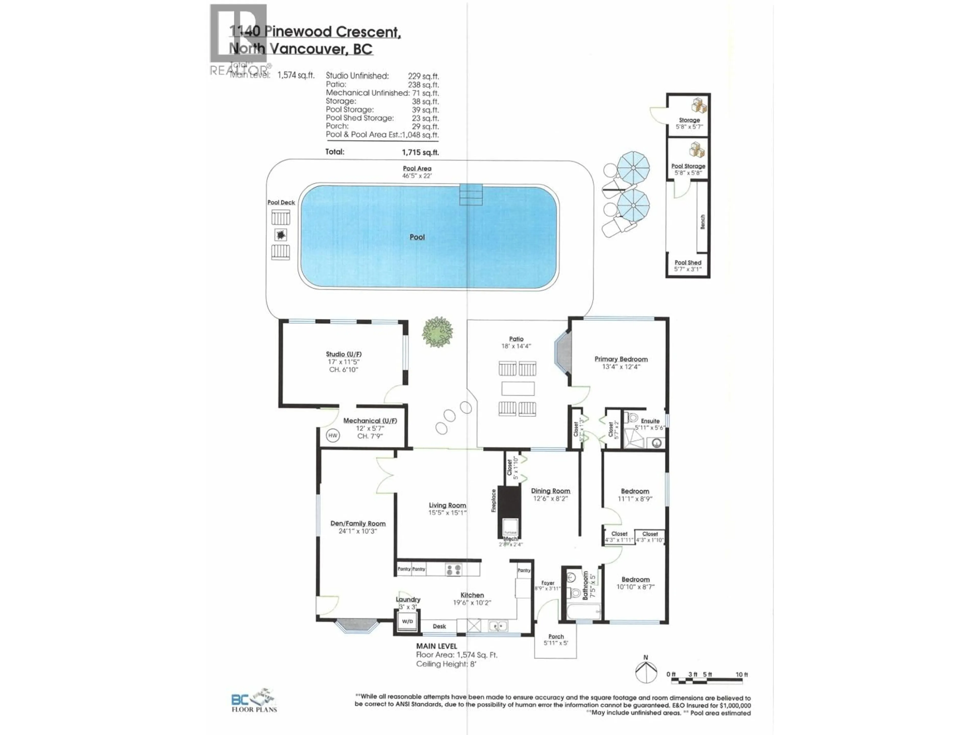 Floor plan for 1140 PINEWOOD CRESCENT, North Vancouver British Columbia V7P1E8