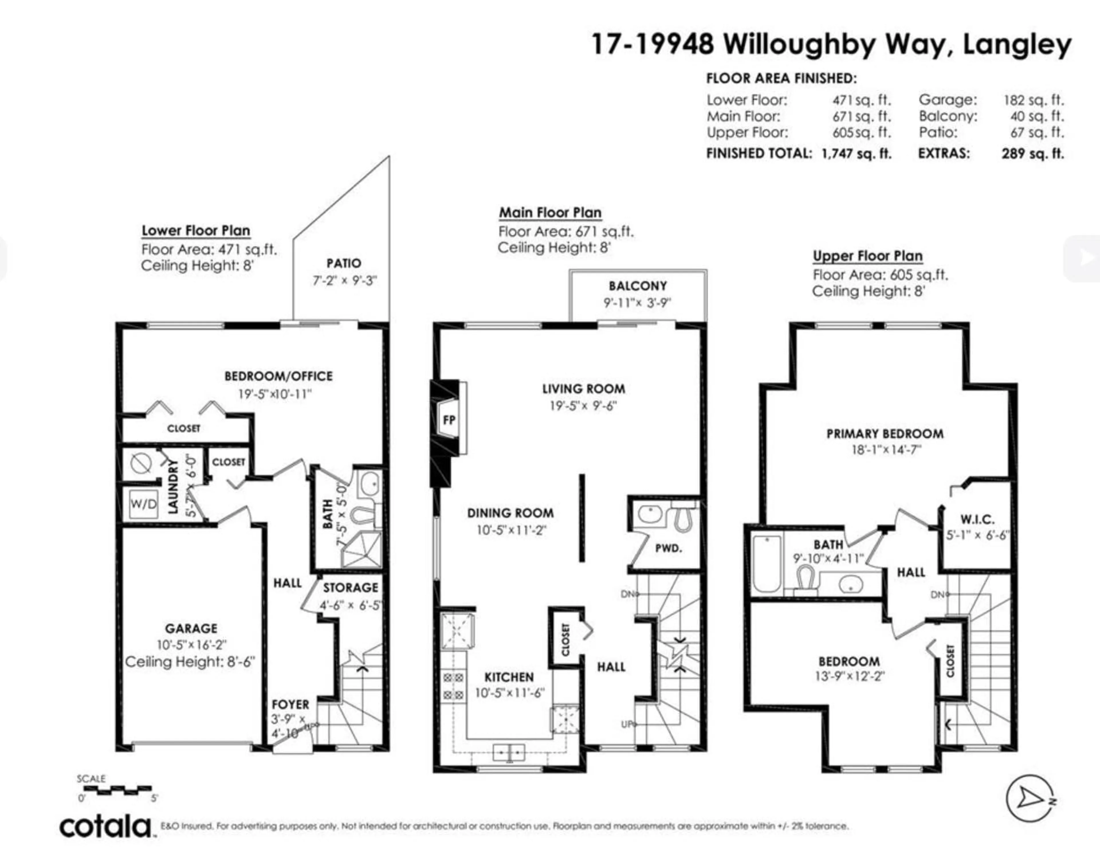 Floor plan for 17 - 19948 WILLOUGHBY WAY, Langley British Columbia V2Y1M6