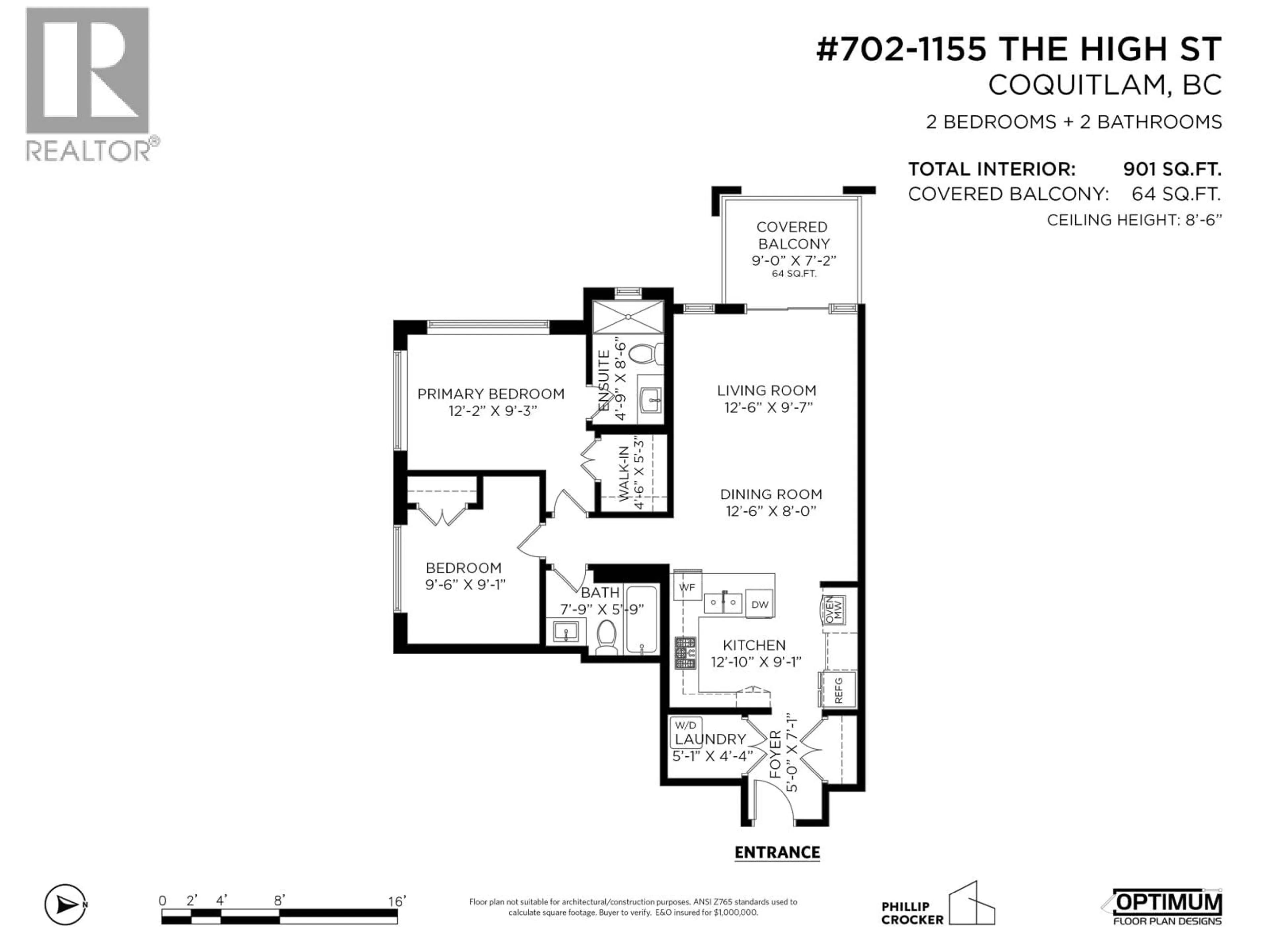 Floor plan for 702 - 1155 THE HIGH STREET, Coquitlam British Columbia V3B7W4