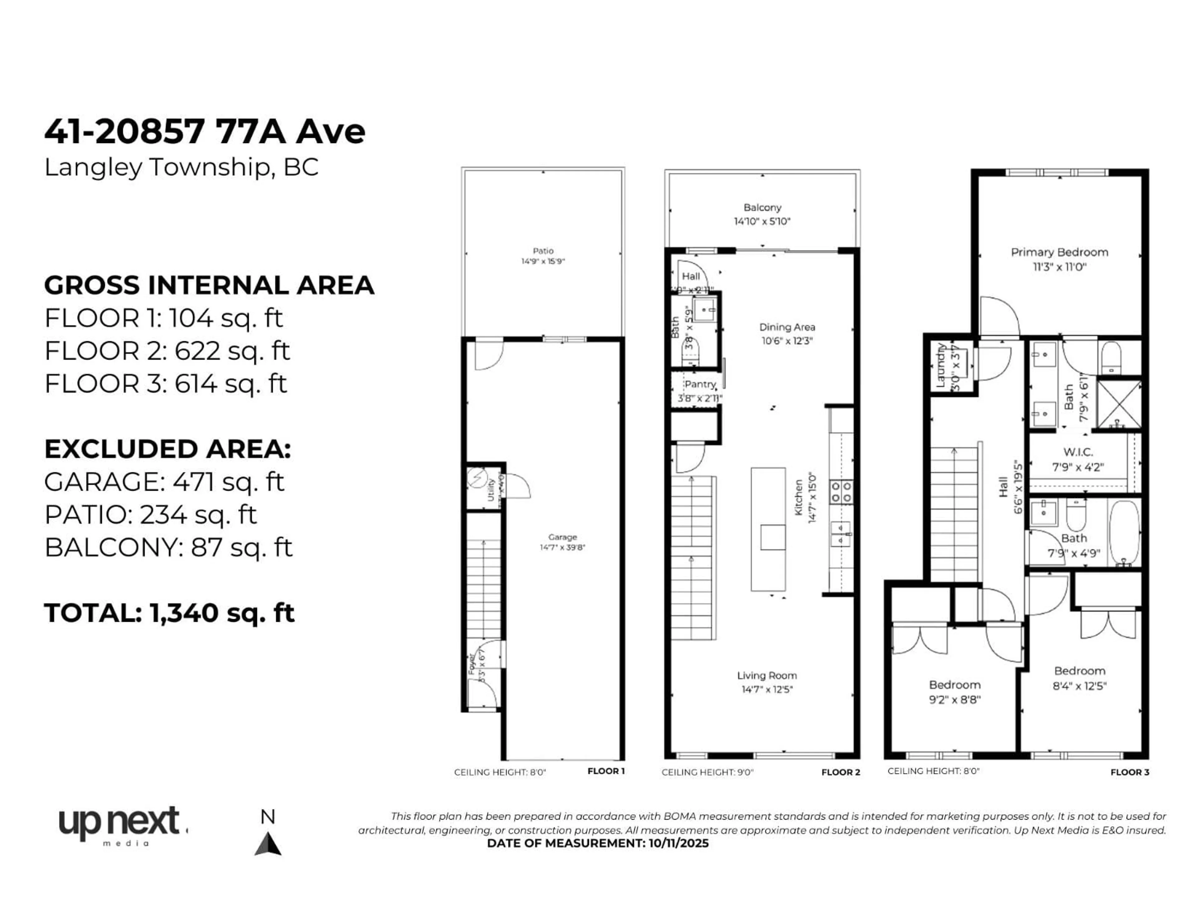 Floor plan for 41 - 20857 77A AVENUE, Langley British Columbia V2Y0W7