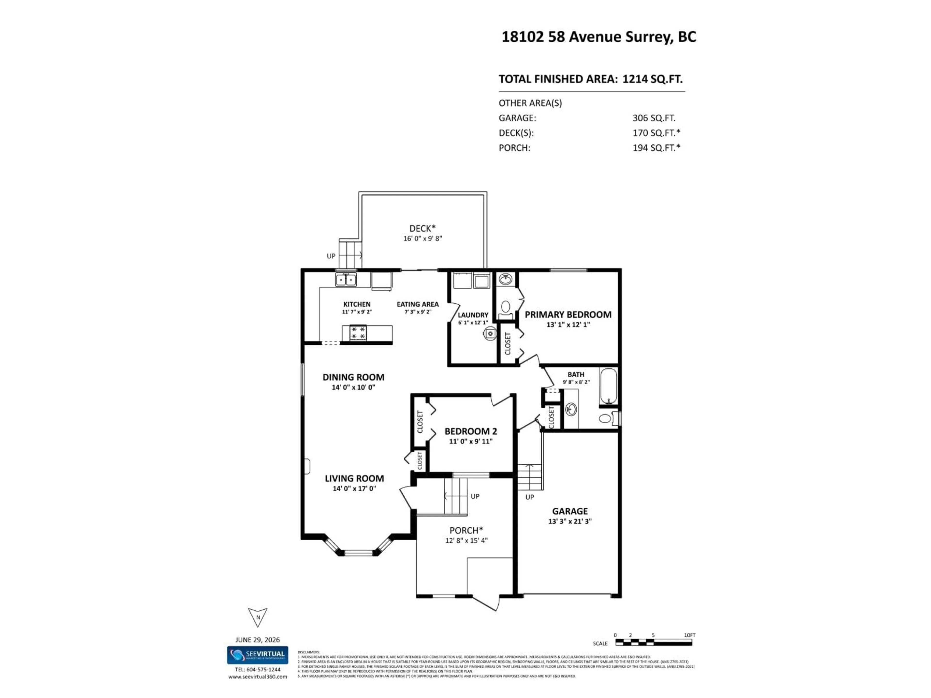 Floor plan for 18102 58 AVENUE, Surrey British Columbia V3S1M1