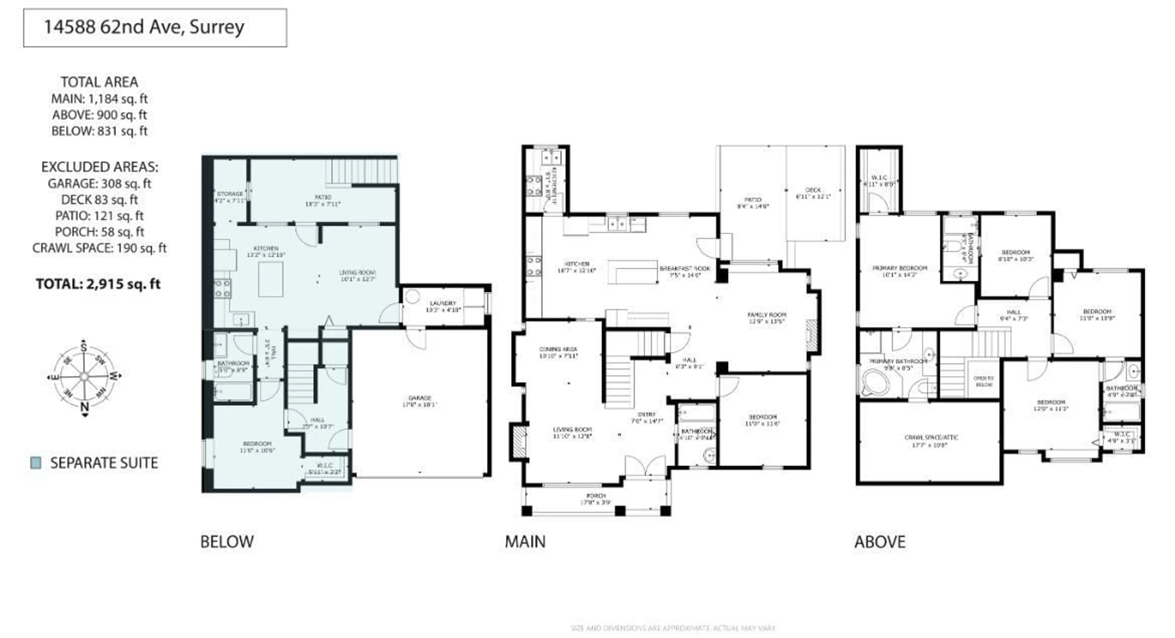 Floor plan for 14588 62 AVENUE, Surrey British Columbia V3S8K7