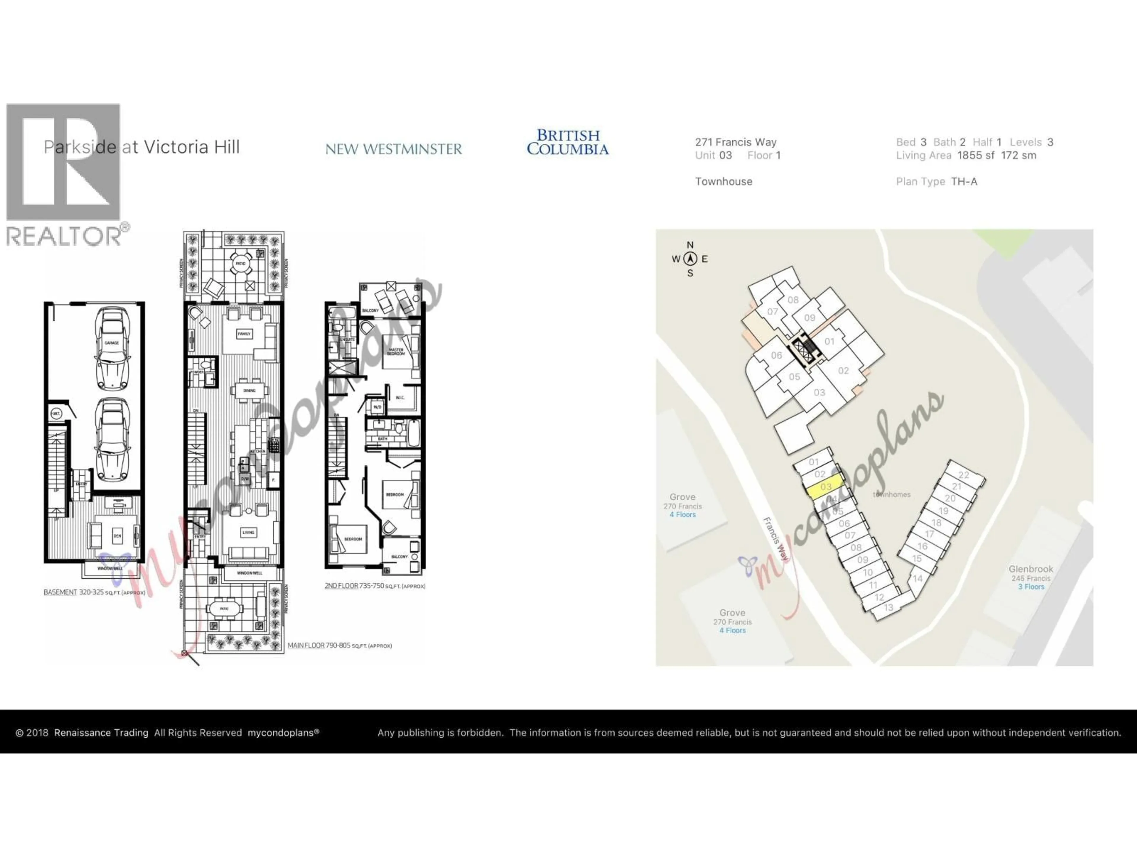 Floor plan for TH3 - 271 FRANCIS WAY, New Westminster British Columbia V3L0H2