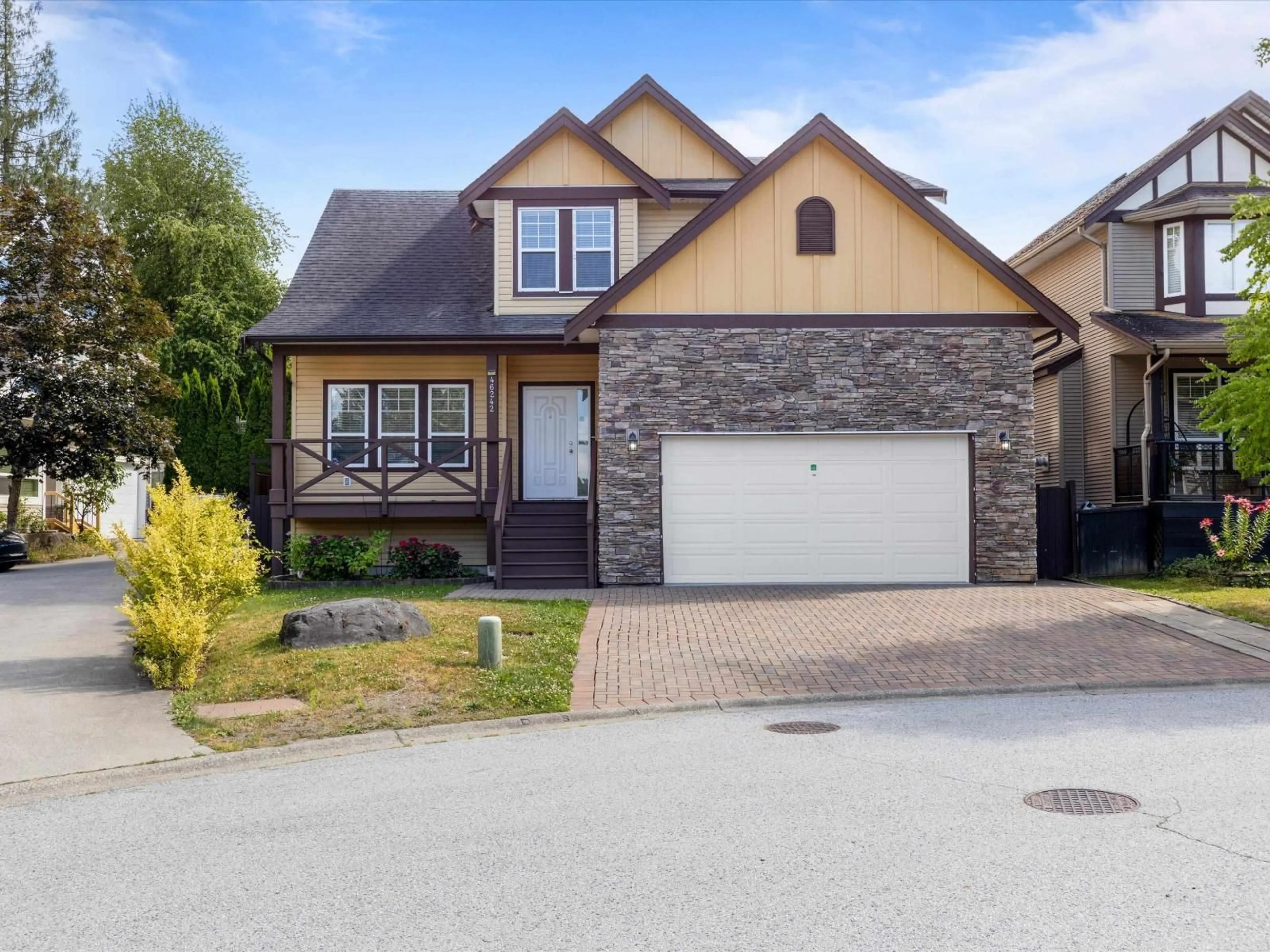 Home with brick exterior material, street for 46242 KERMODE CRESCENT, Chilliwack British Columbia V2R0C7