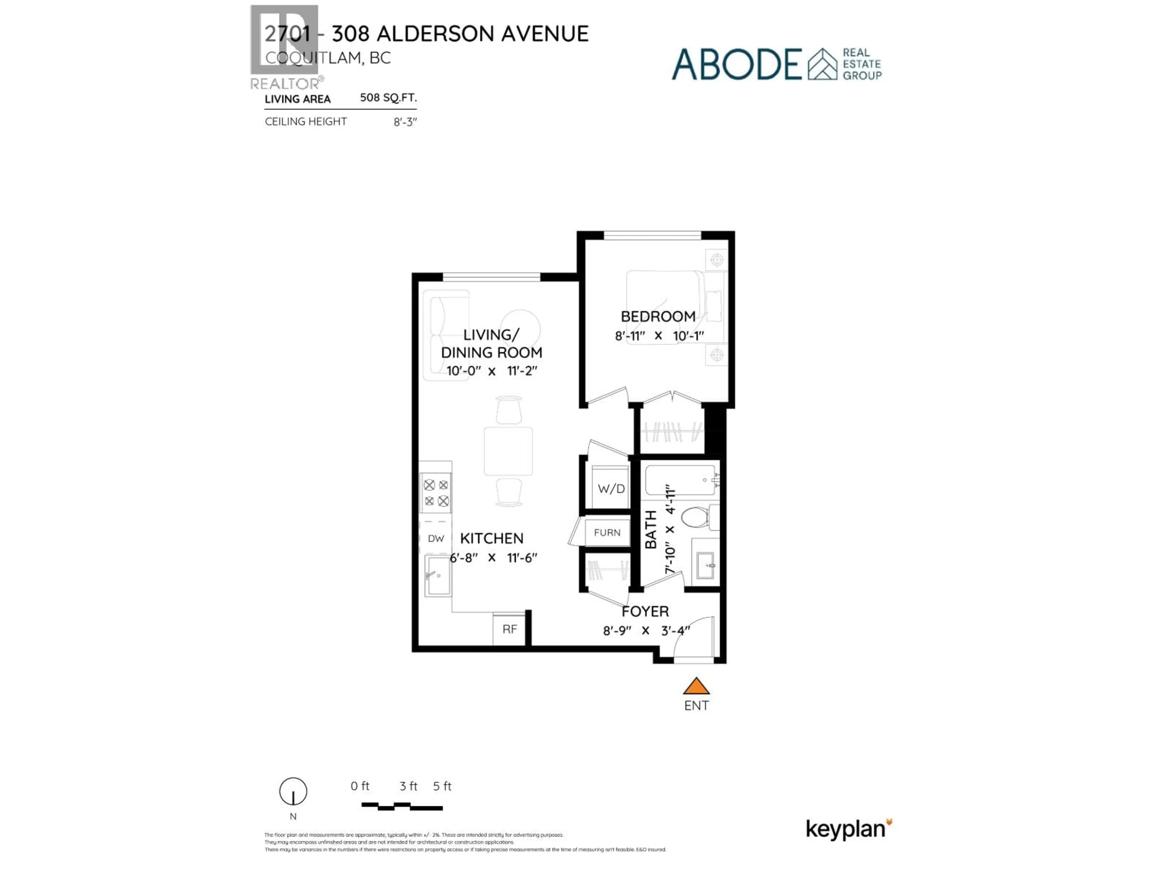 Floor plan for 2701 - 308 ALDERSON AVENUE, Coquitlam British Columbia V3K0J2