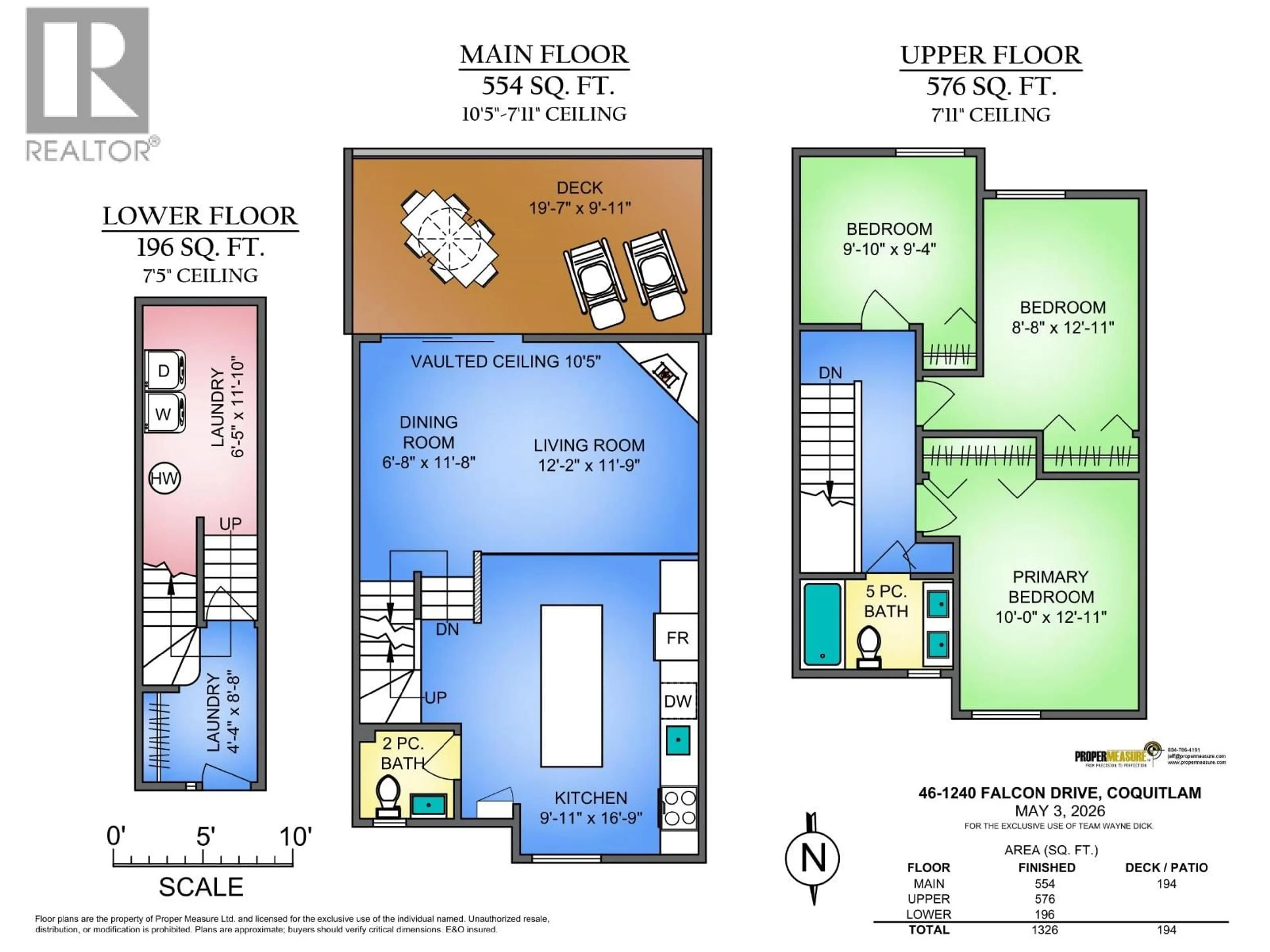 Floor plan for 46 - 1240 FALCON DRIVE, Coquitlam British Columbia V3E2B4