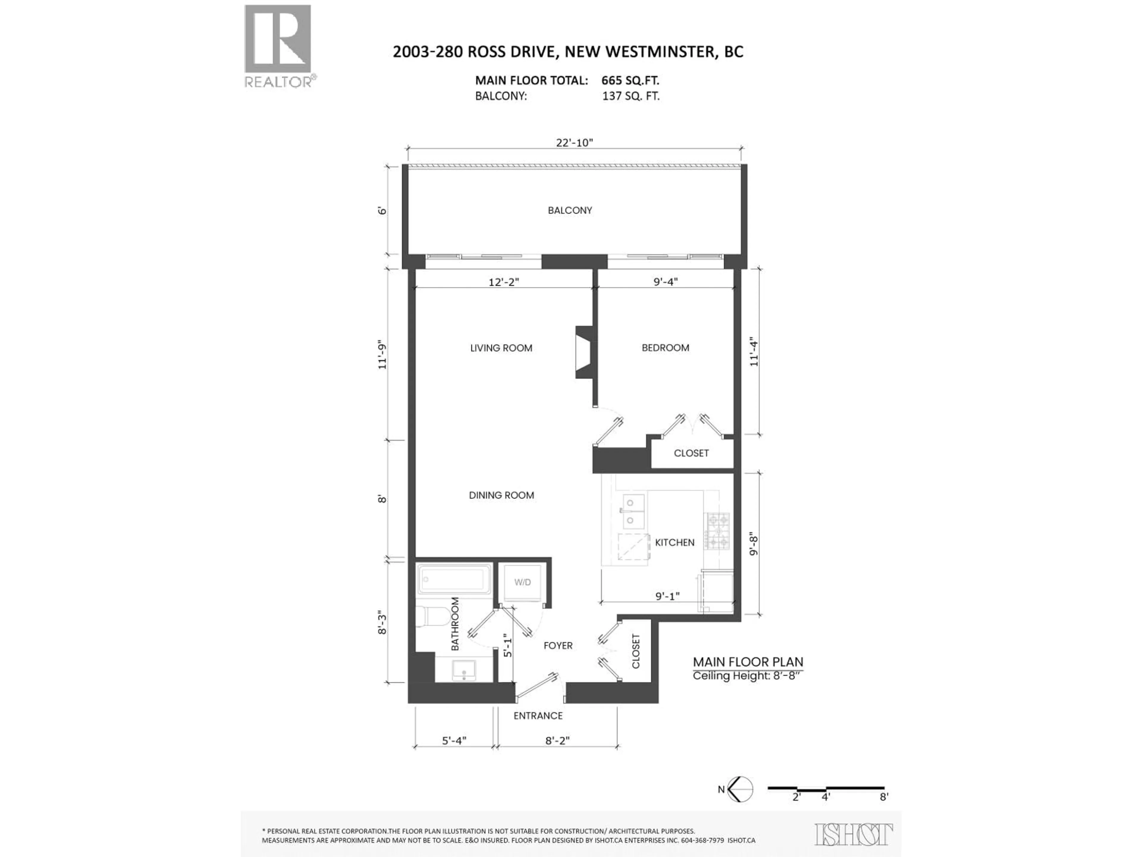 Floor plan for 2003 - 280 ROSS DRIVE, New Westminster British Columbia V3L0C2