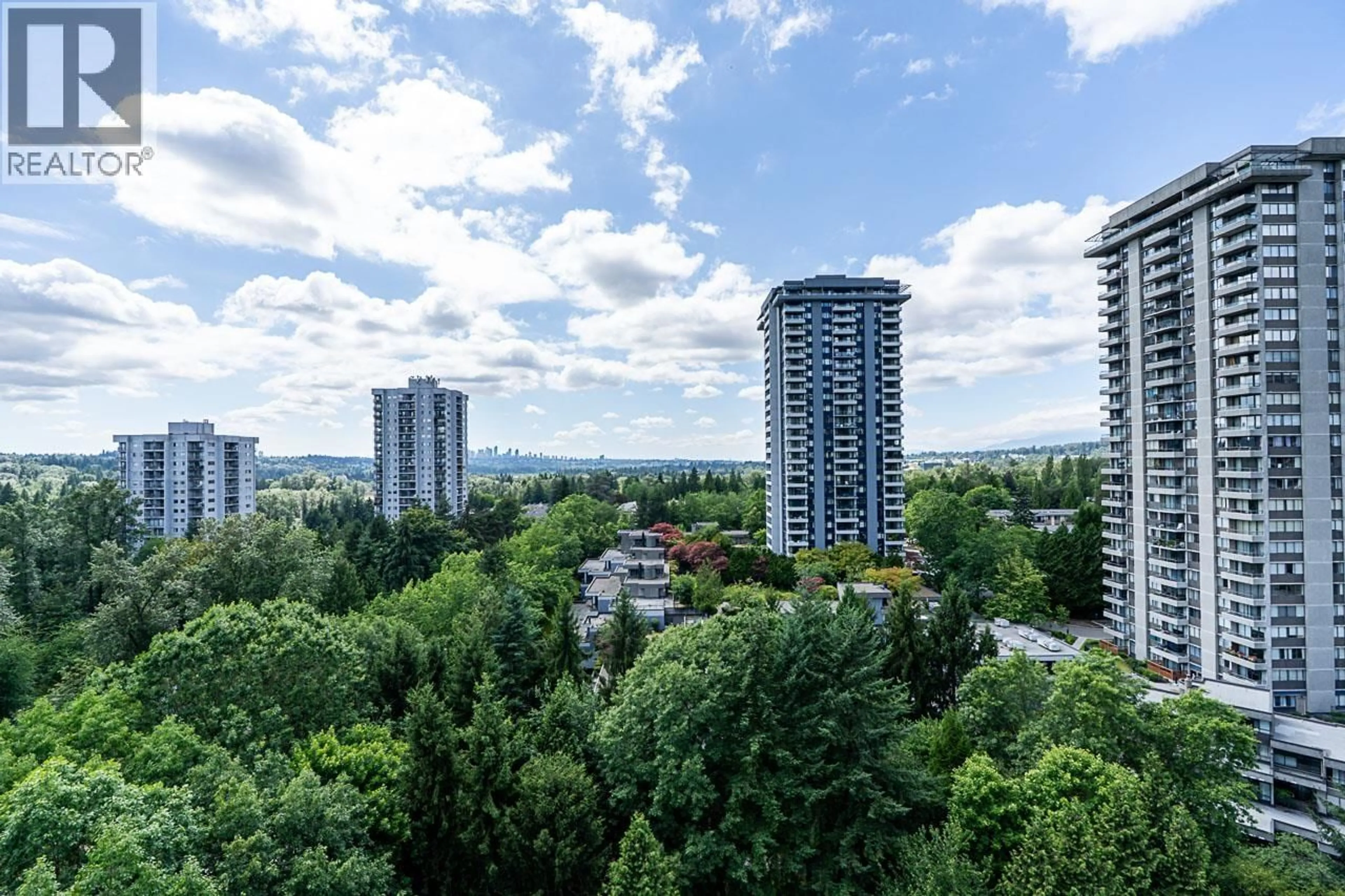 A pic from outside/outdoor area/front of a property/back of a property/a pic from drone, city buildings view from balcony for 1408 - 9521 CARDSTON COURT, Burnaby British Columbia V3N4R8