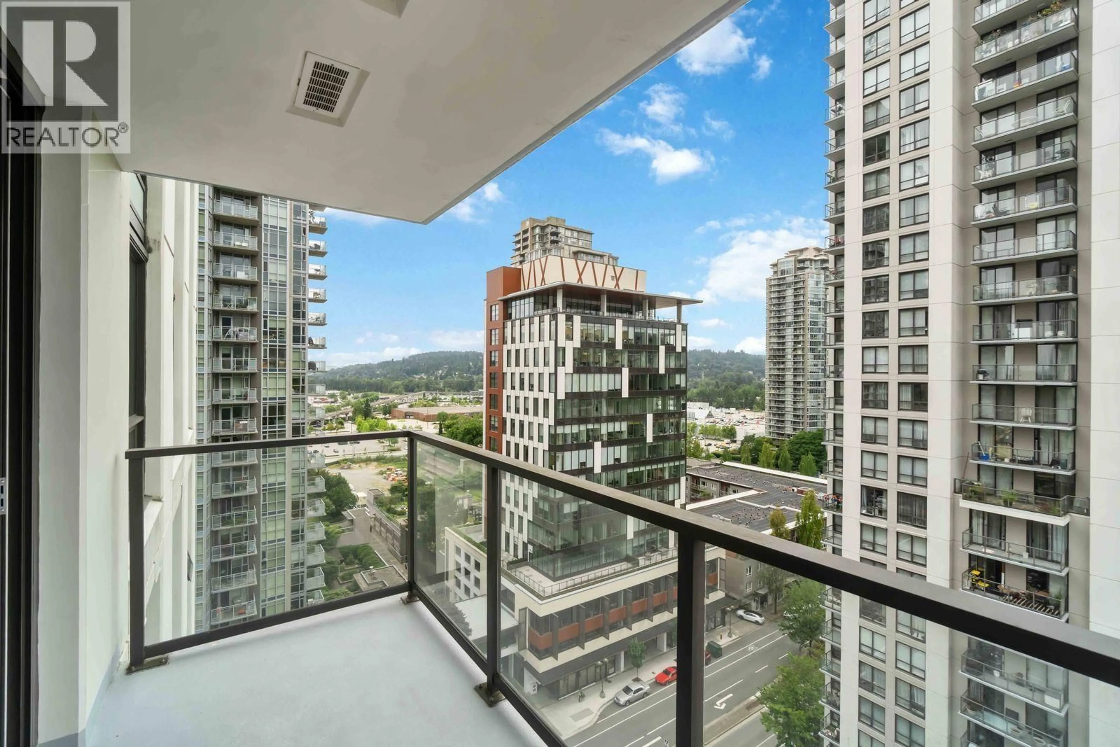 Balcony in the apartment, city buildings view from balcony for 1608 - 3007 GLEN DRIVE, Coquitlam British Columbia V3B0L8
